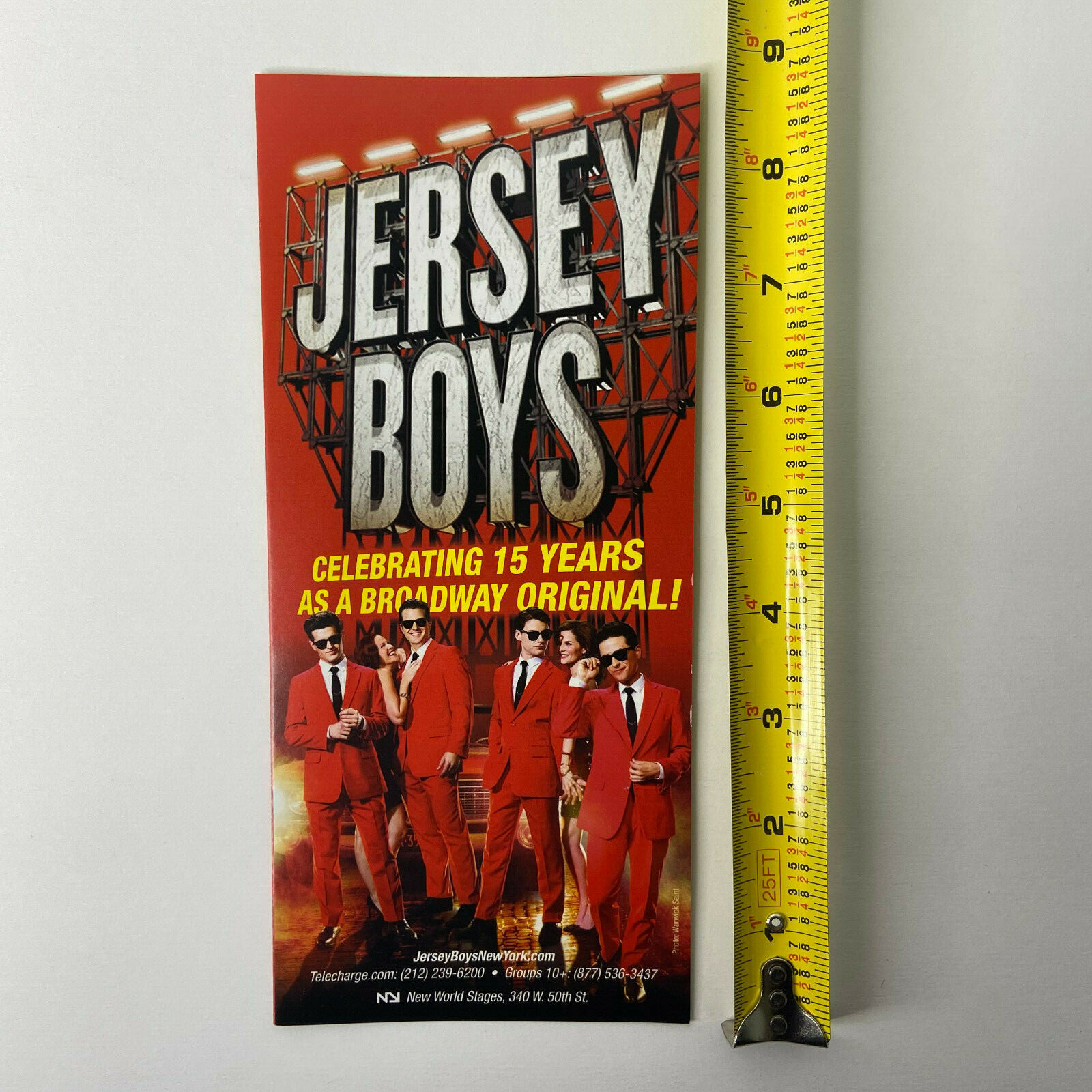 Jersey Boys 15 Years PROMO AD FLYER HANDBILL NYC NEW YORK CITY BROADWAY 2022