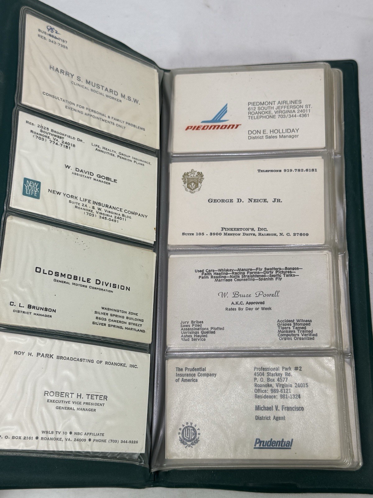 Vintage 1950 To 1990 Mid Century Business Card Binders & Cards Nice Collection