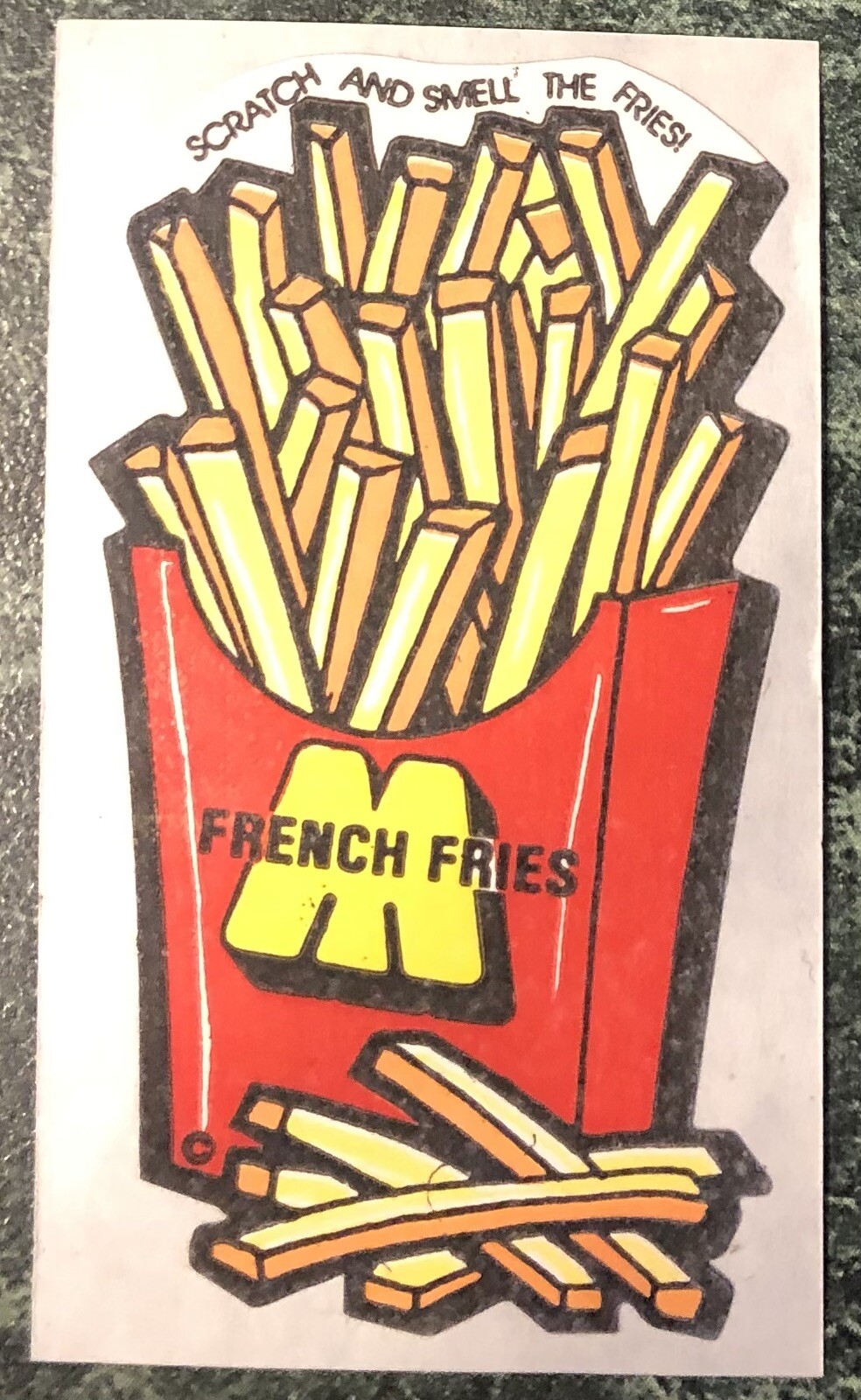 Vintage 80s MELLO SMELLO Scratch & Smell FRENCH FRIES Sniff Sticker, MATTE, Rare