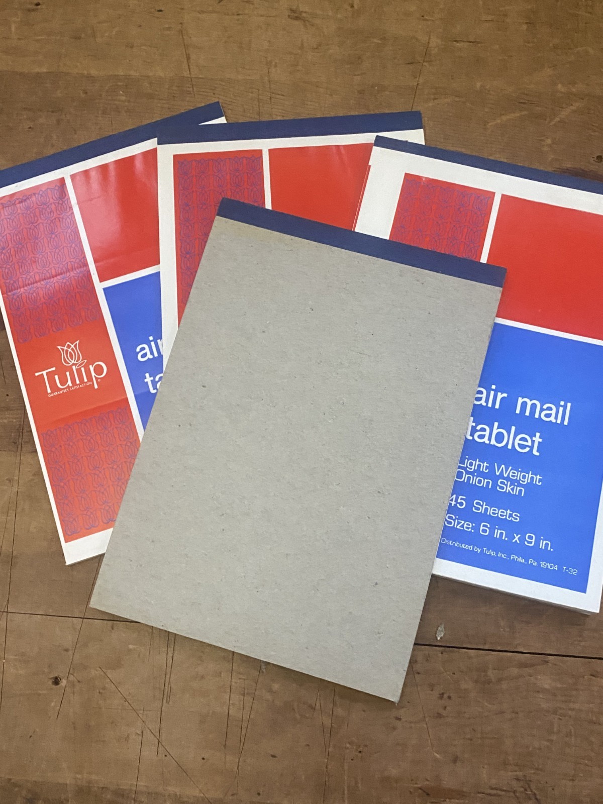 4 NOS Deadstock VTG 60’s TULIP Air Mail Onion Skin Paper Tablets, 180 Sheets