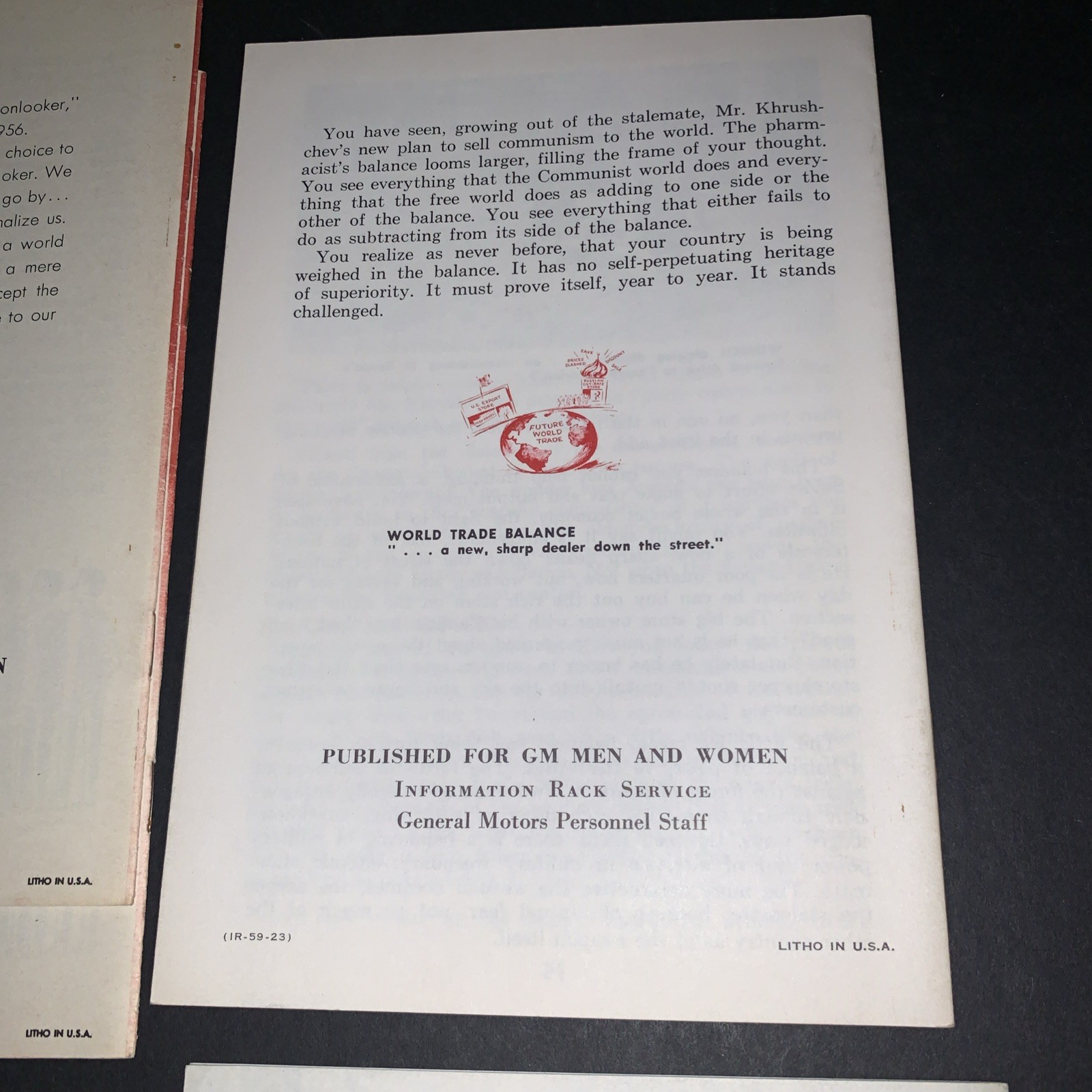 Vintage 1950s 1960s Anti Communism Pamphlets Lot General Motors GM Men & Women