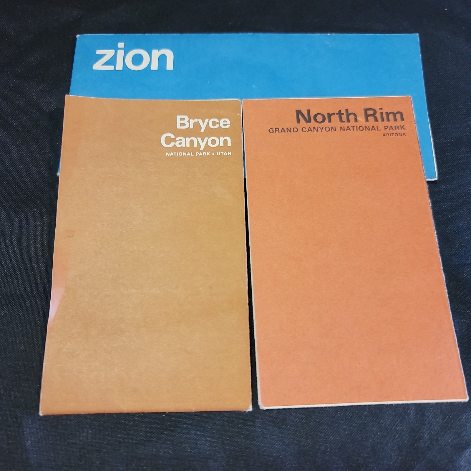 Vintage c1974 Zion, Bryce Canyon, North Rim Grand Canyon Detail Maps Lot Of 3