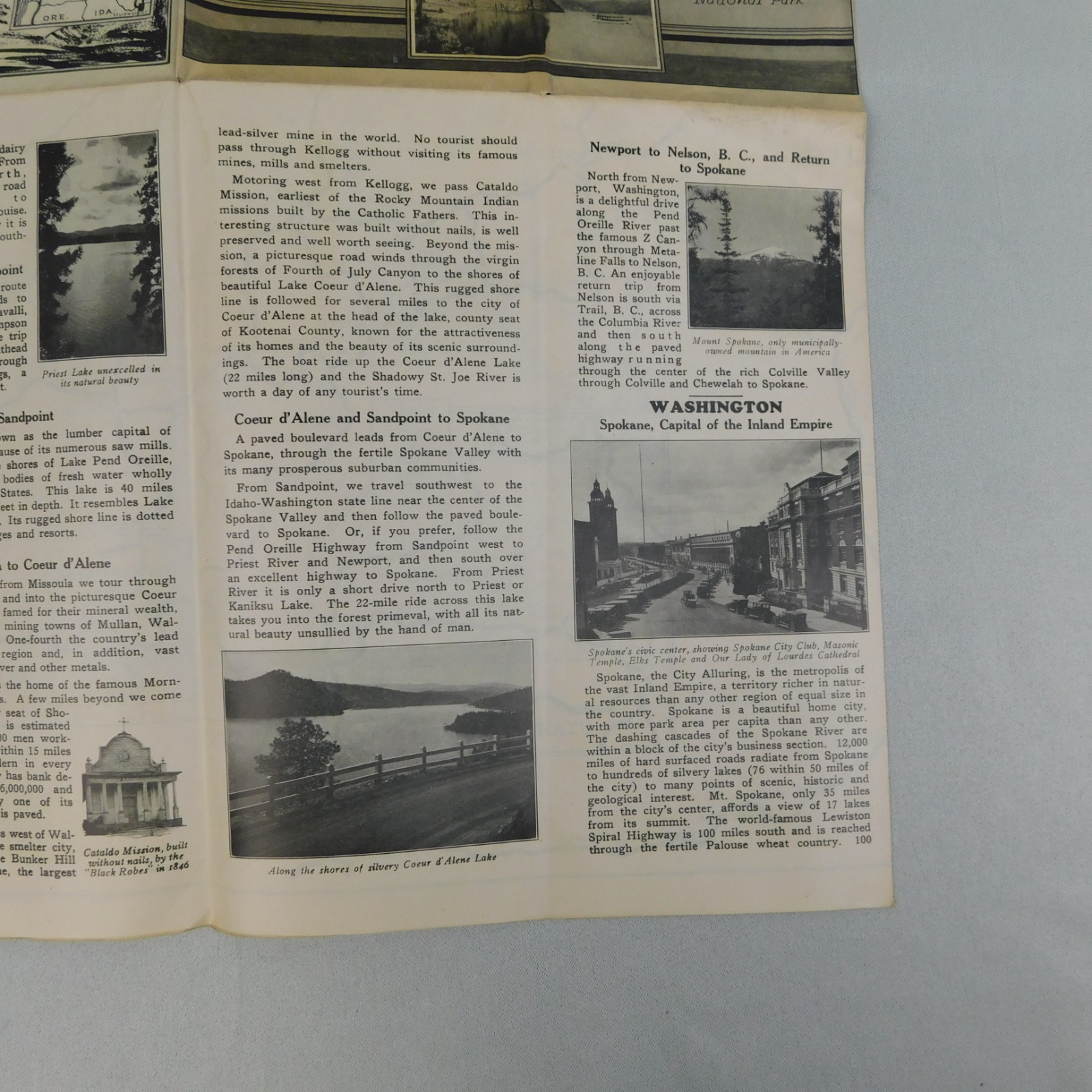 Vintage 30s Pacific Northwest Scenic Highways Driving Tour Travel Brochure Map