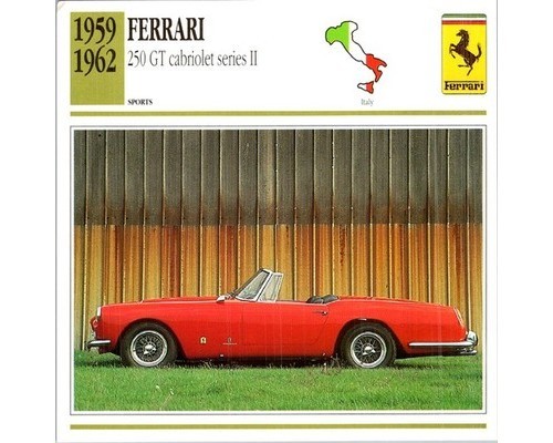 Ferrari 250 GT Cabriolet Series II ~1960 Trading Card Pininfarina Italy