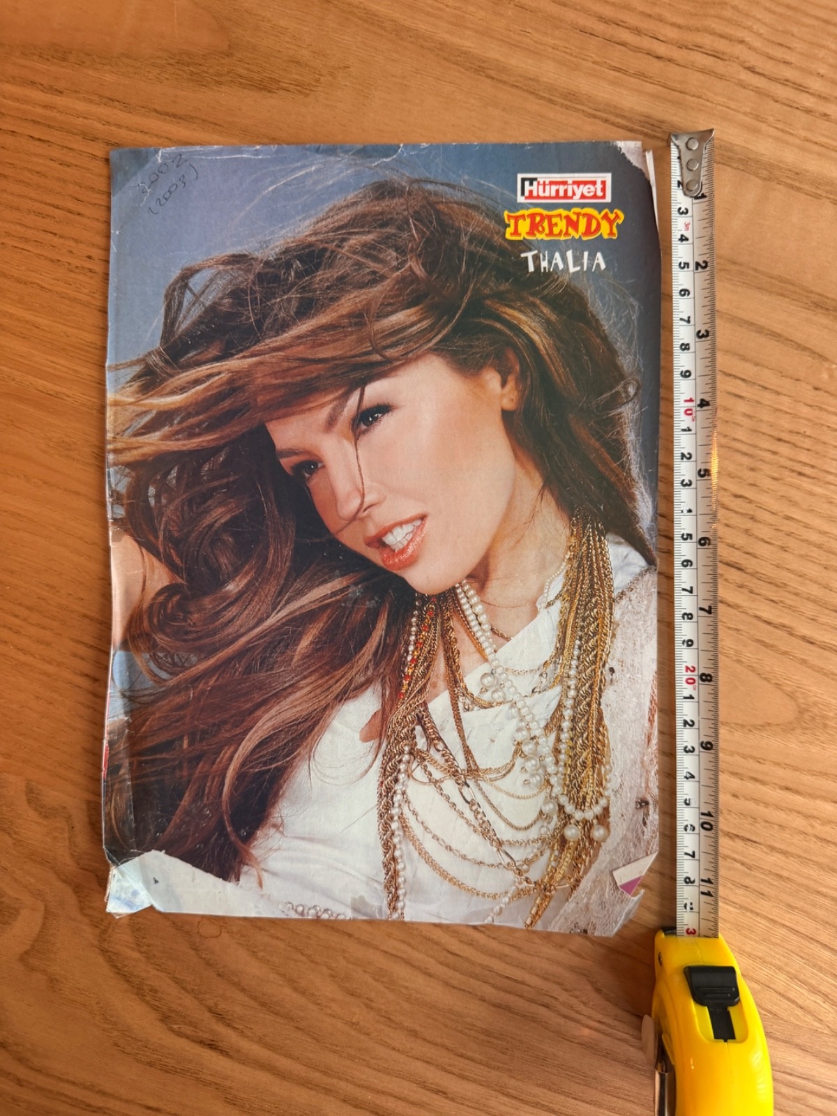 Rare Thalia Hürriyet Trendy Portrait Poster Vintage Turkish Magazine Insert 2000