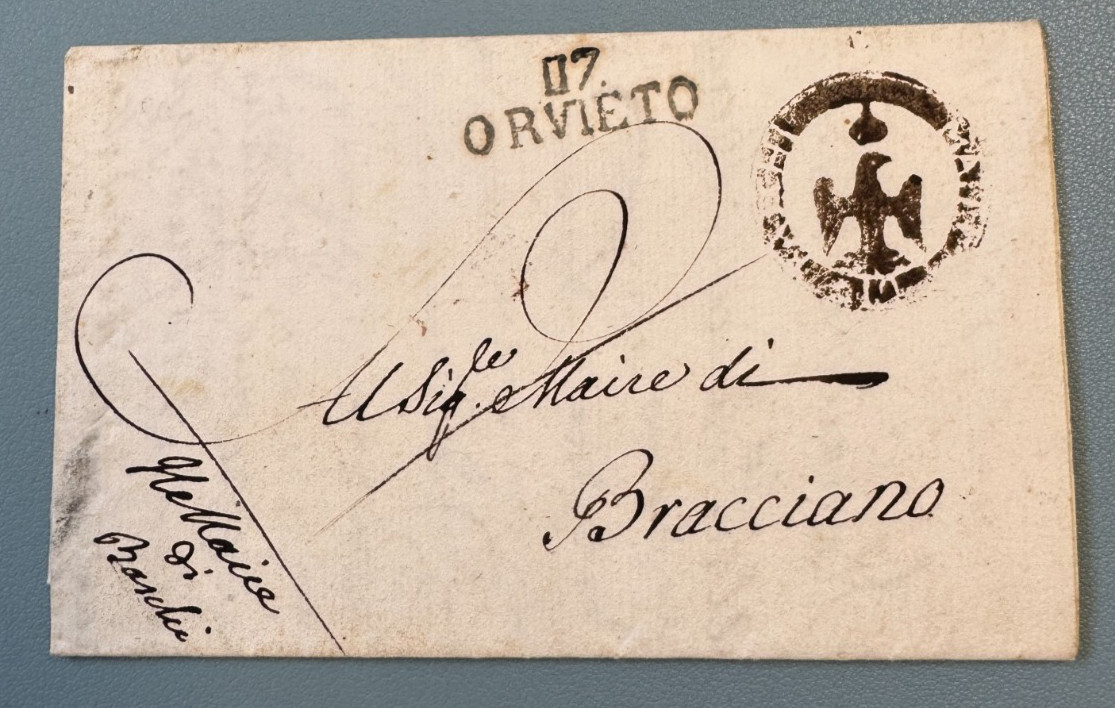 First Empire Letter From ORVIETO (Conquered TRASIMENE Dept) 1812 Imperial Eagle