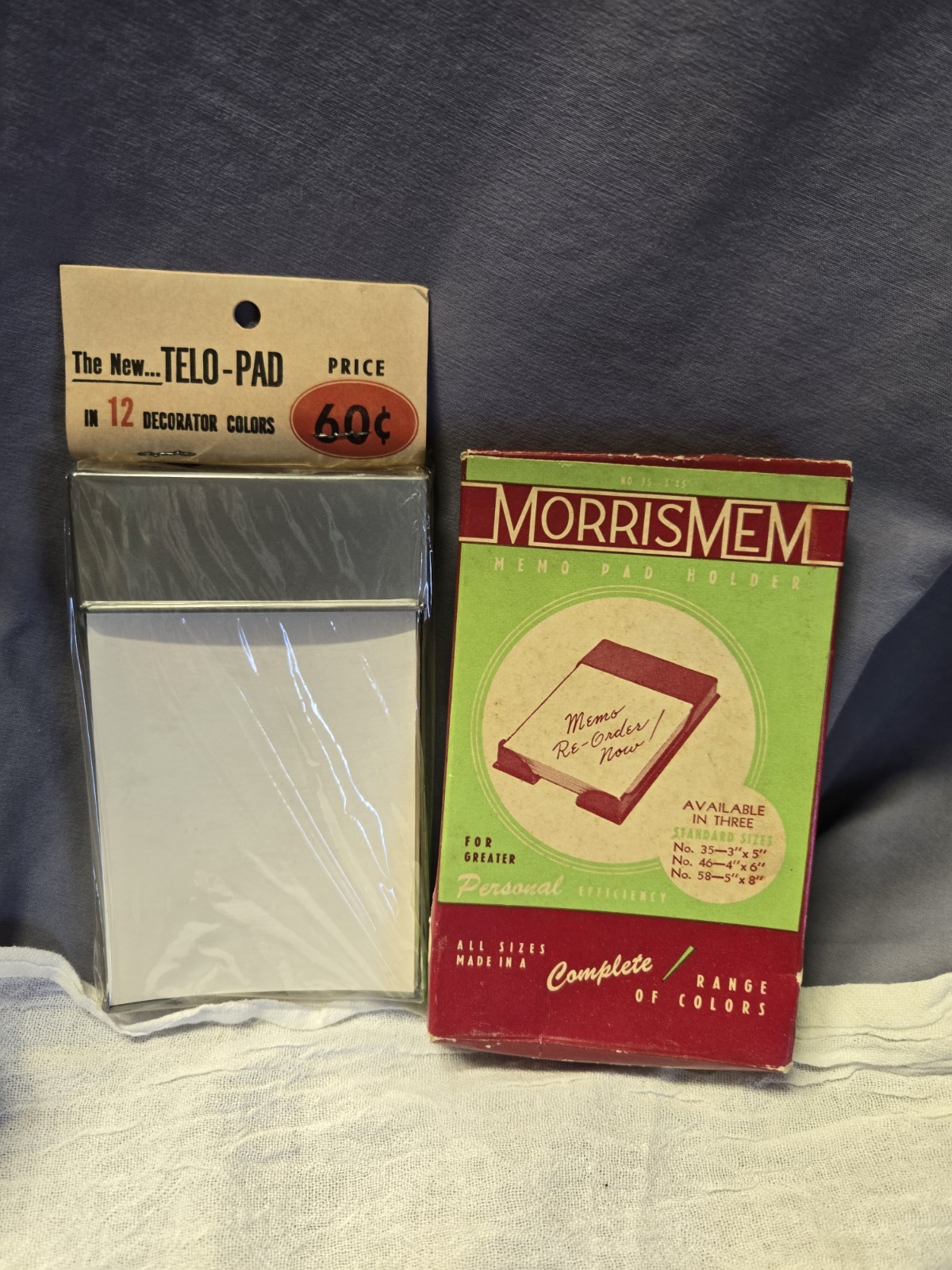 1960s Vintage MorrisMem Telephone Blank Paper Pad With Memo Pad Holder USA Made