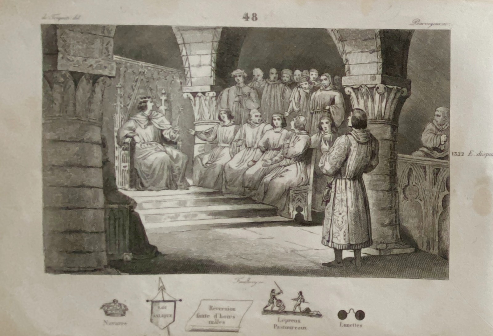 Engraving Kings Of France “Philippe V Le Long”