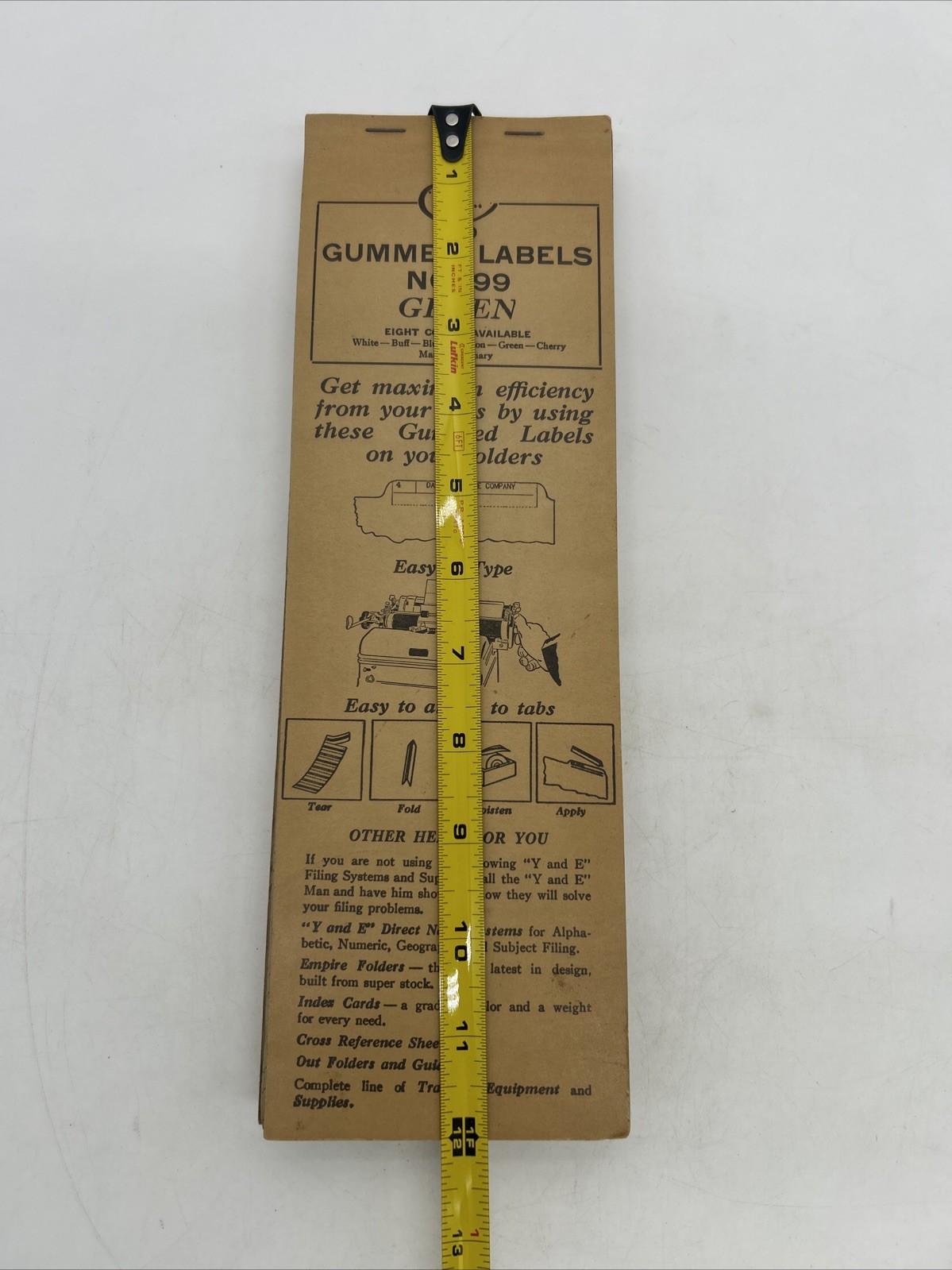 3 Vintage Packs Of Y&E Gummed Labels No. 99 Green & Blue Typewriter Sheets RARE