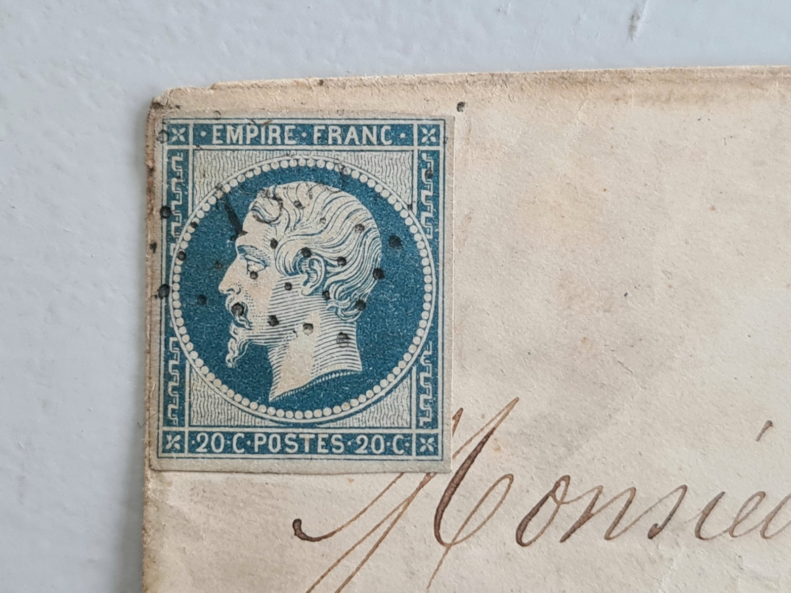 Vintage Letter Envelope For A Tutor 19th Century Stamp NAPOLEON III