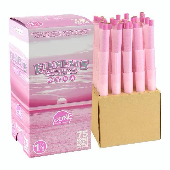 ELEMENTS PINK PRE ROLLED CONES 75CT/ BOX – 11/4