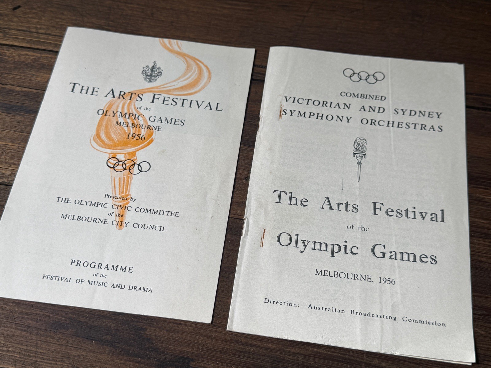Vintage 1956 Melbourne Olympic Games THE ARTS FESTIVAL Music Programmes