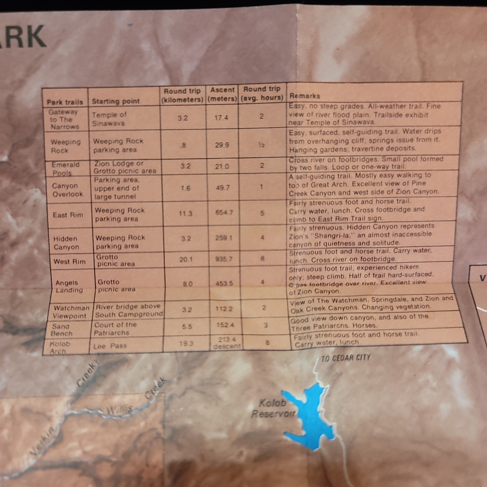 Vintage c1974 Zion, Bryce Canyon, North Rim Grand Canyon Detail Maps Lot Of 3