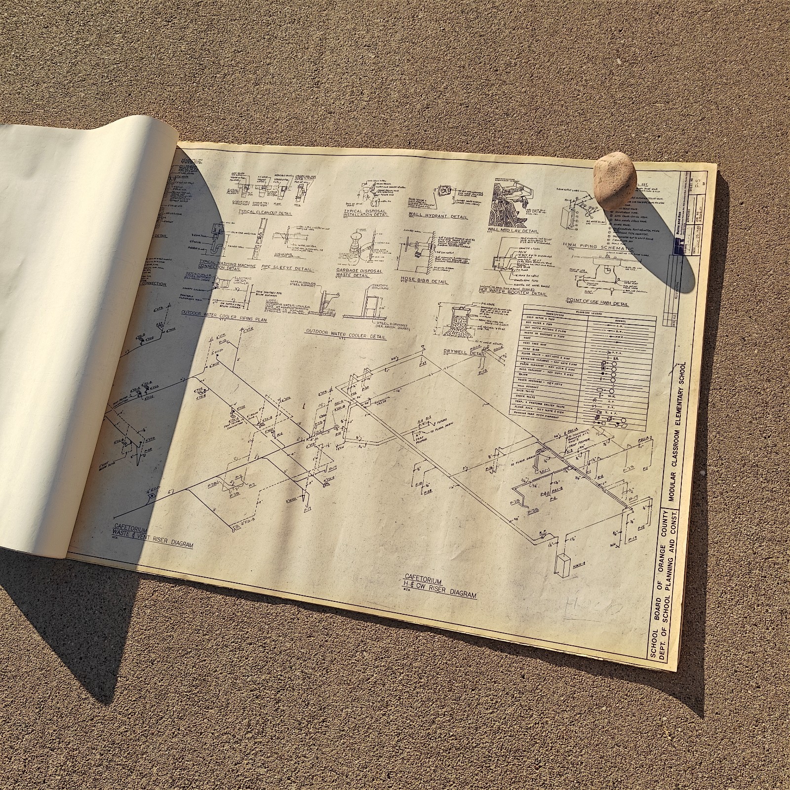 Orange County FL School Site Utility Blueprint Set 80 Sheets 42×30 Rare 1989 Atq