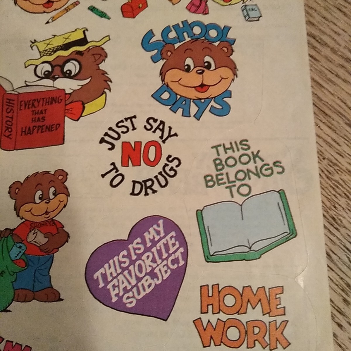 Vintage 1992 Stickers Shoney’s Bear Cub Club From Tennessee Set Of 4 Sheets