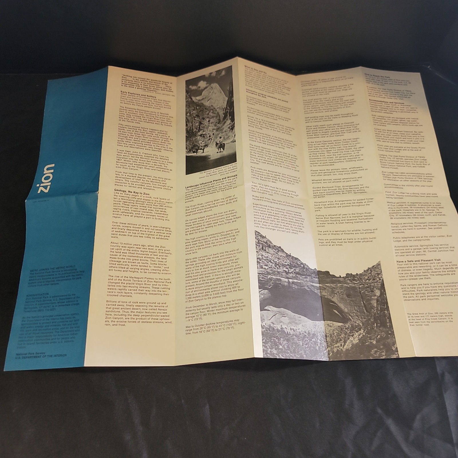 Vintage c1974 Zion, Bryce Canyon, North Rim Grand Canyon Detail Maps Lot Of 3