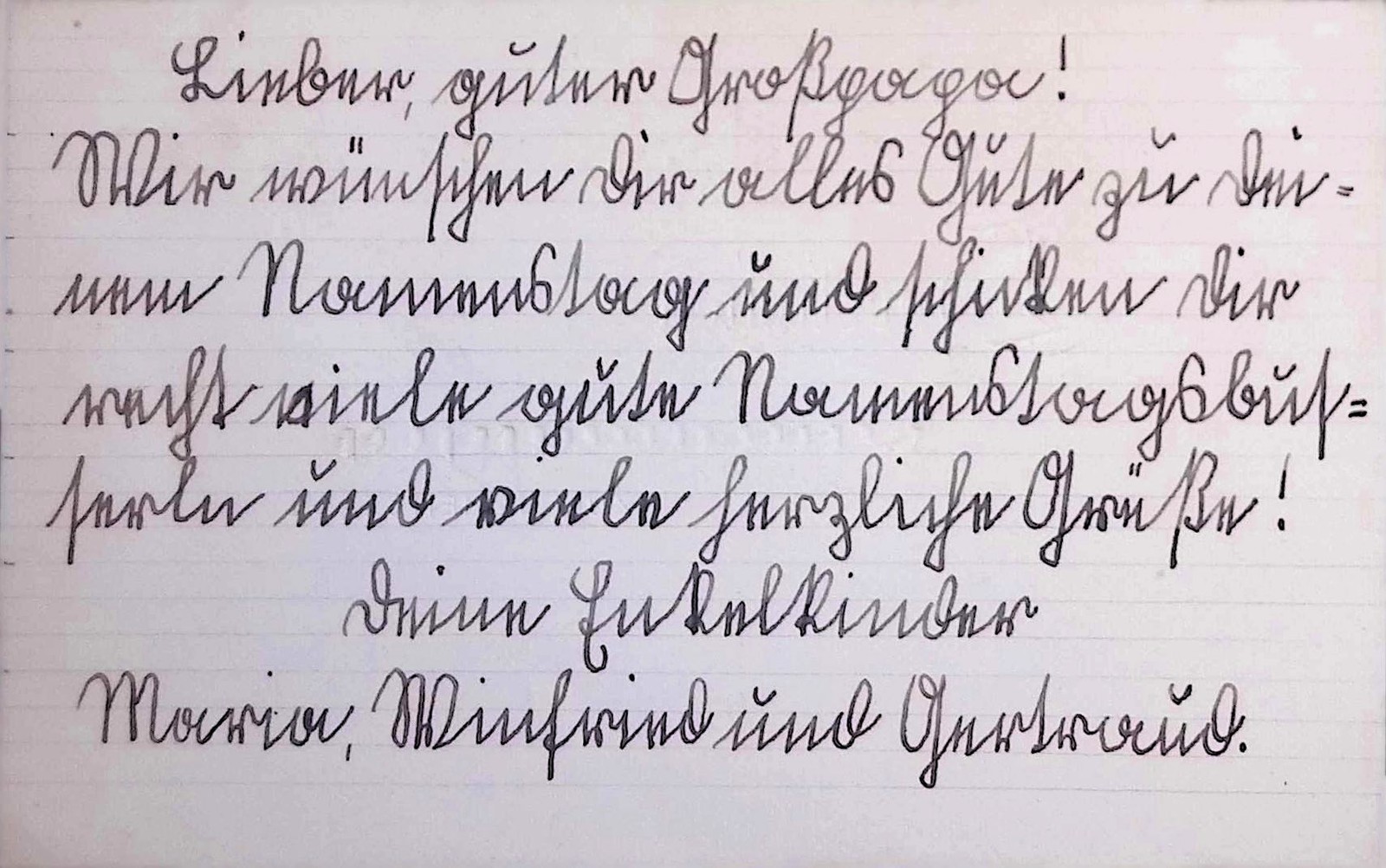 German Greeting Card 1940s Name Day Wien Kurrent Script Gold Gothic Design