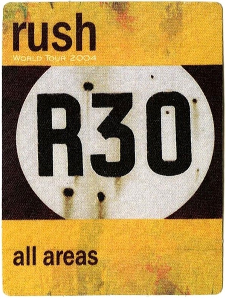 Rush 2004 30th Anniversary concert tour All Access Backstage Pass