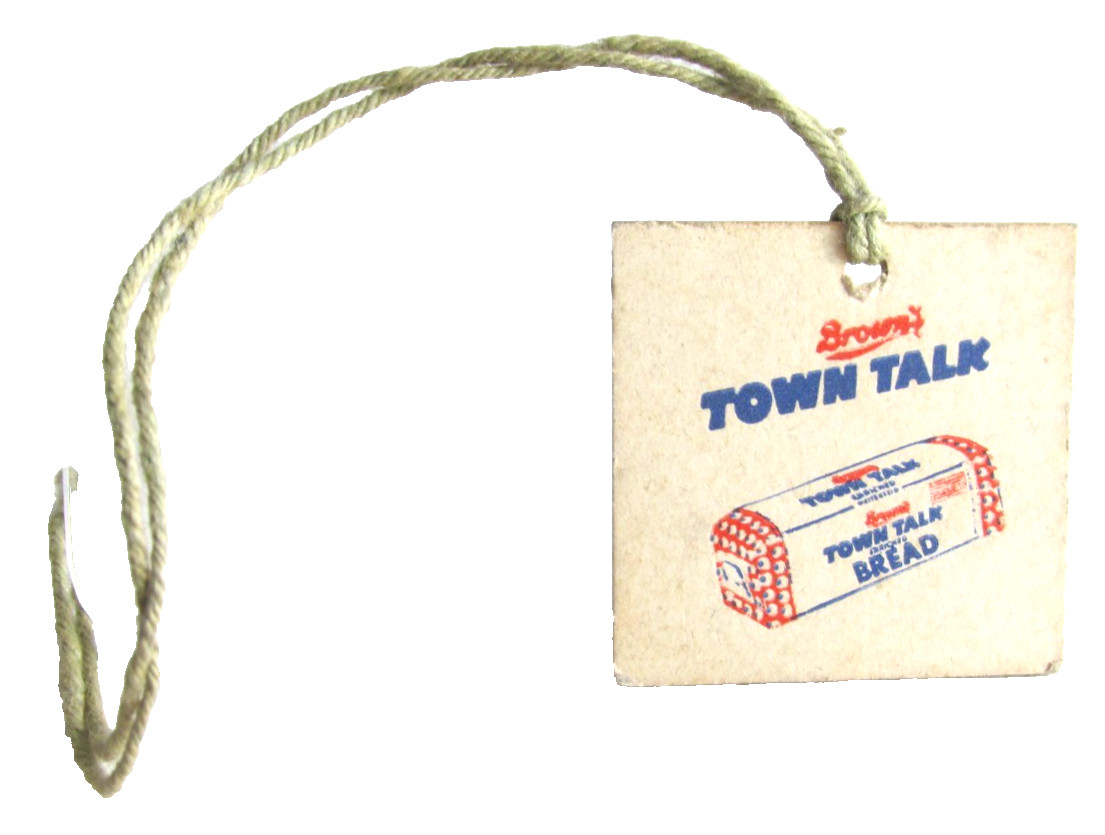 RARE DEFIANCE OHIO Brown’s Bakery TOWN TALK BREAD Wrist Tag For School Tour