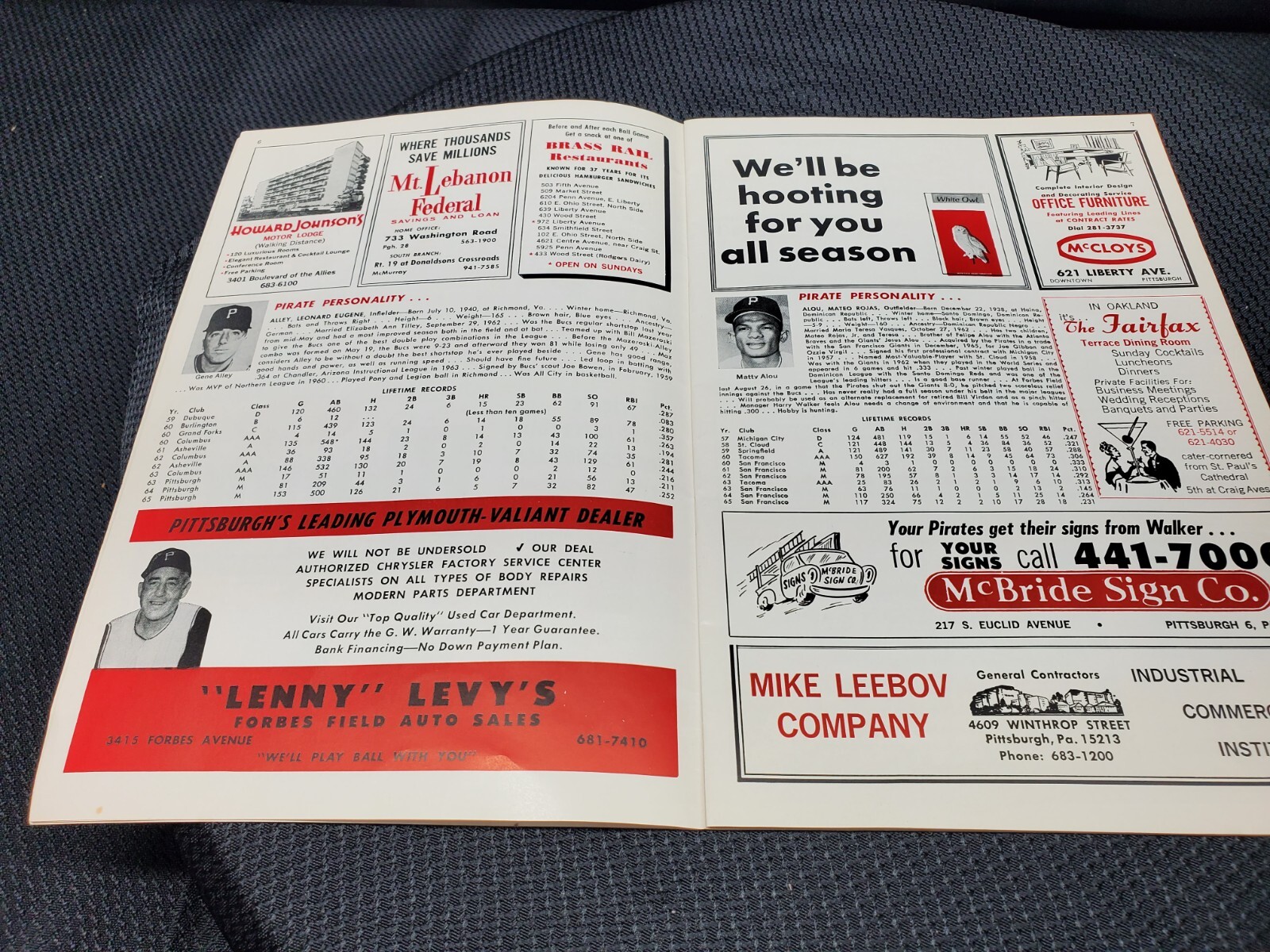1966 Pittsburgh Pirates vs Houston Astros Scored Baseball Program / Score Card