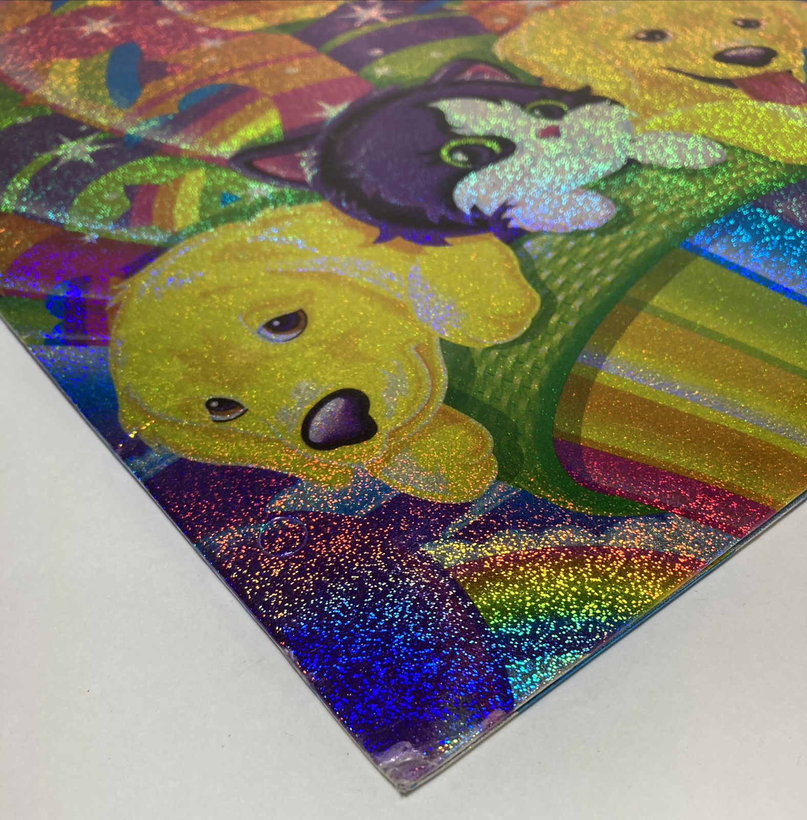 Vintage LISA FRANK Ballon Buddies Pocket Portfolio Folder Cats Dogs Unpunched