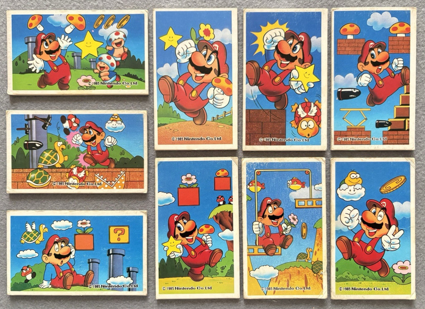 1985 Super Mario Bros Menko – Vintage Japanese Nintendo Famicom Card Lot of 9