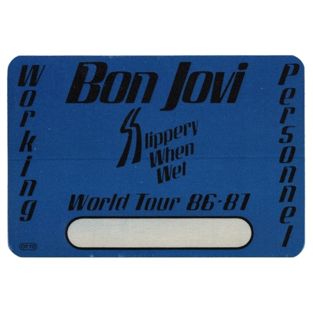 Bon Jovi 1986 Slippery when Wet concert tour Working Crew Backstage Pass