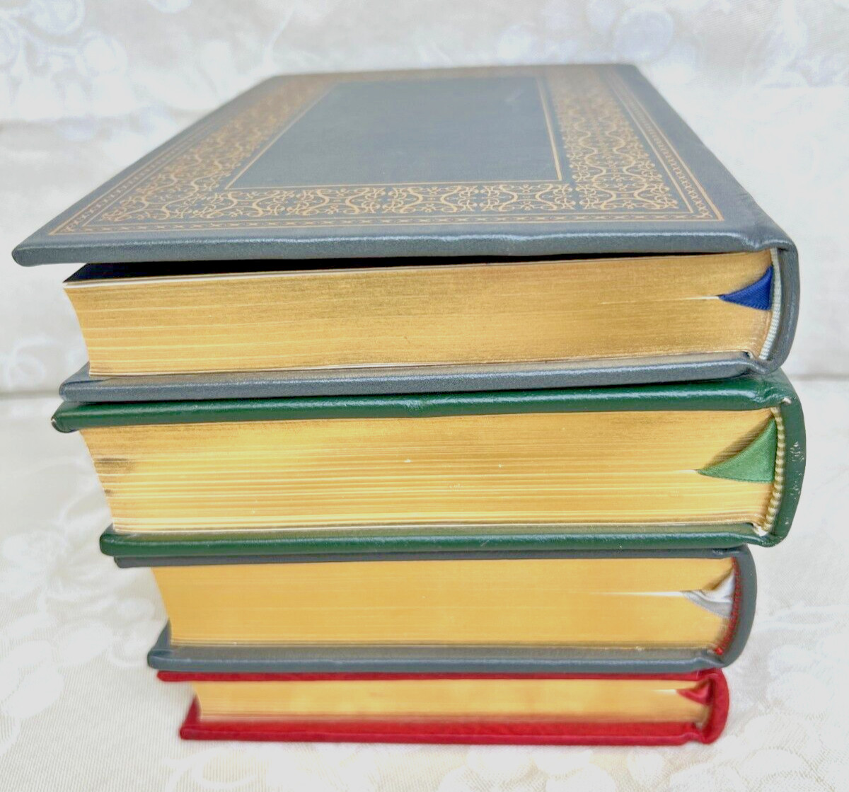 4 Franklin Library Books, Leather Bound 22K Gold Gilt William James & Others