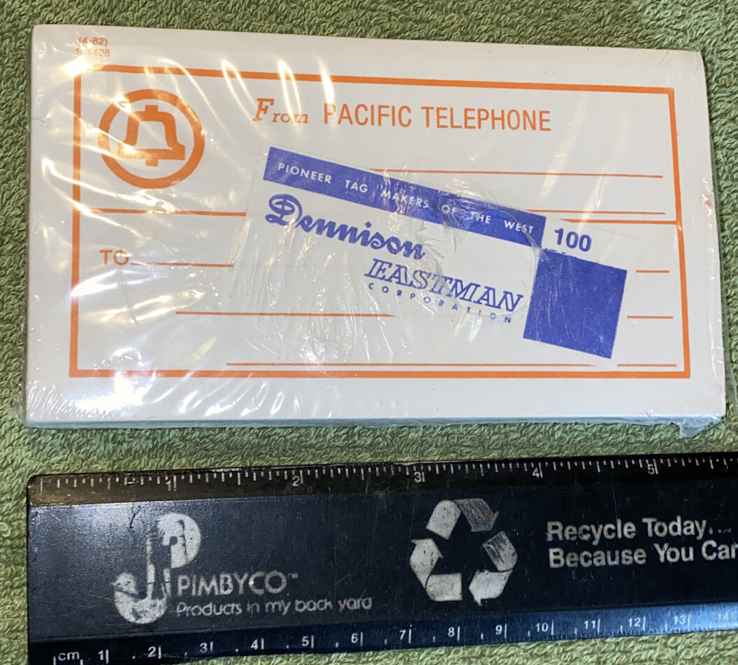 Pkg of 100 Pacific Telephone Notpad/Message Pad NOS Dennison Eastman Corp