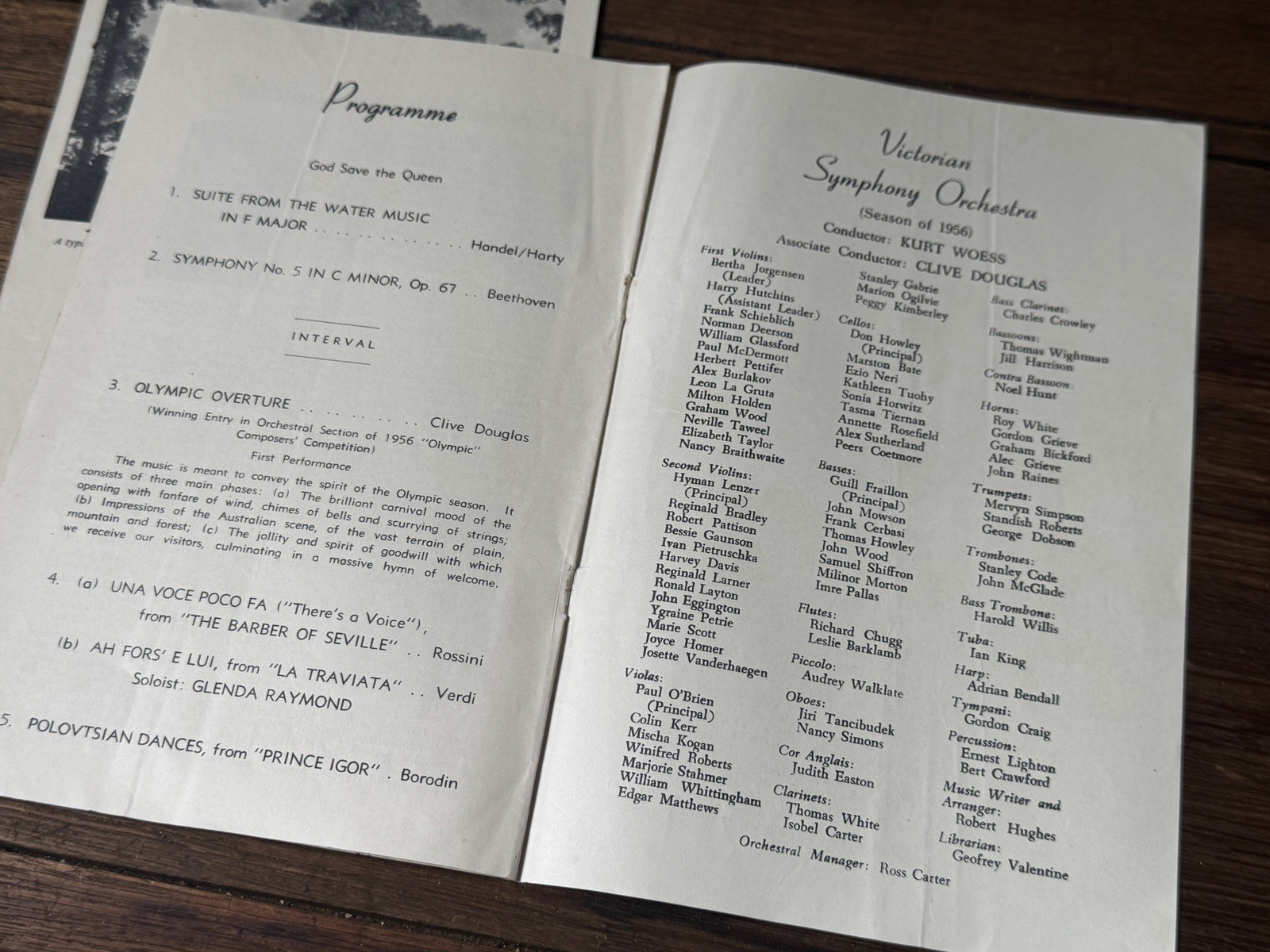 Vintage 1956 Melbourne Olympic Games THE ARTS FESTIVAL Music Programmes