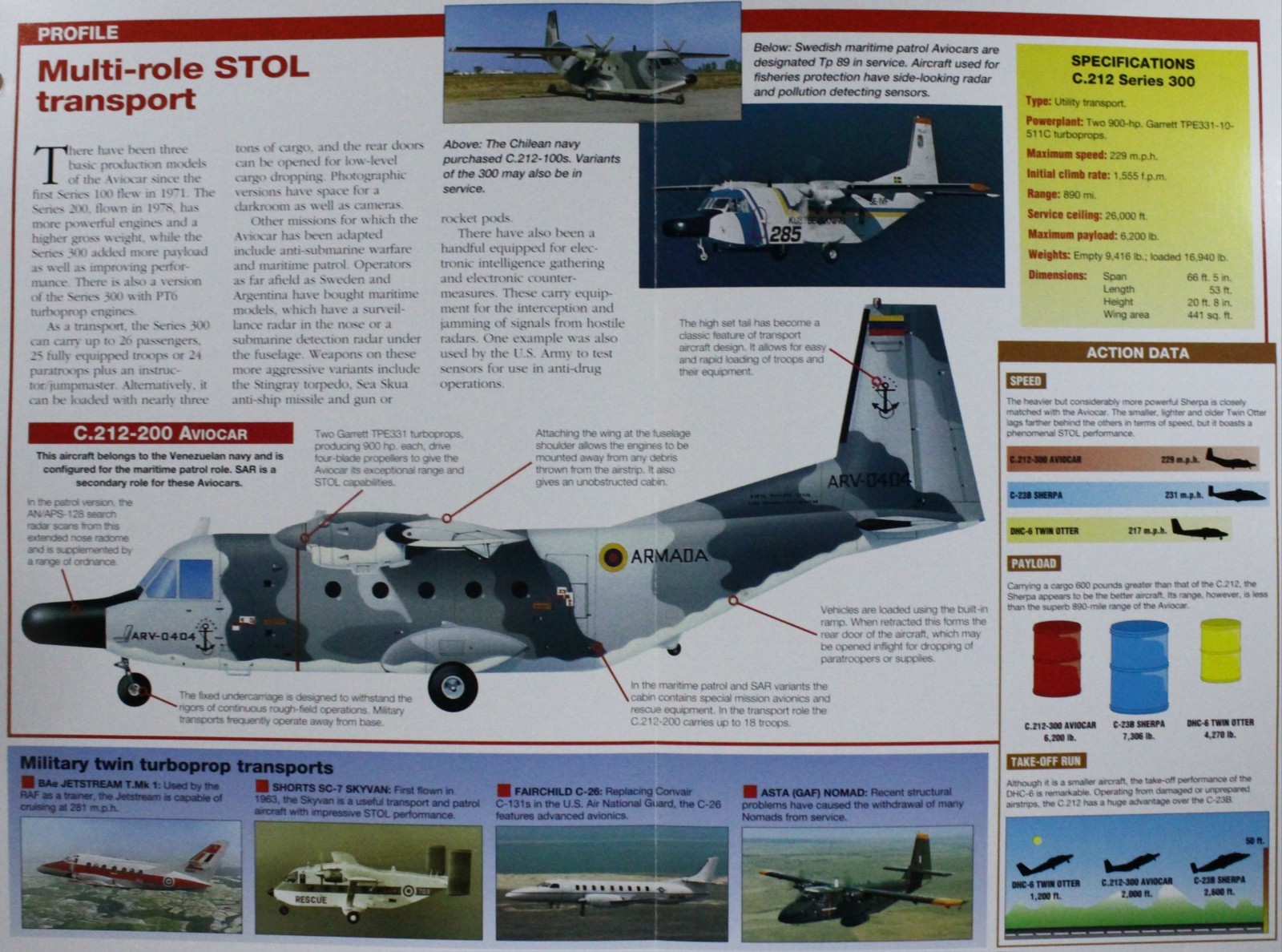 CASA Aircraft Picture Brochure Pamphlet Out of Print Detail Sheet
