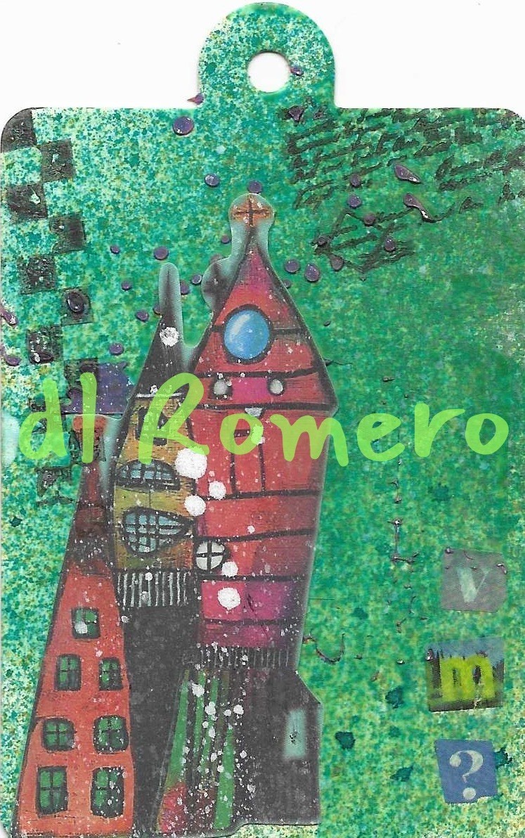 ACEO “Home is Where the Heart Is 1″, 2.5″X3.5”, mixed media FREE SHIPPING