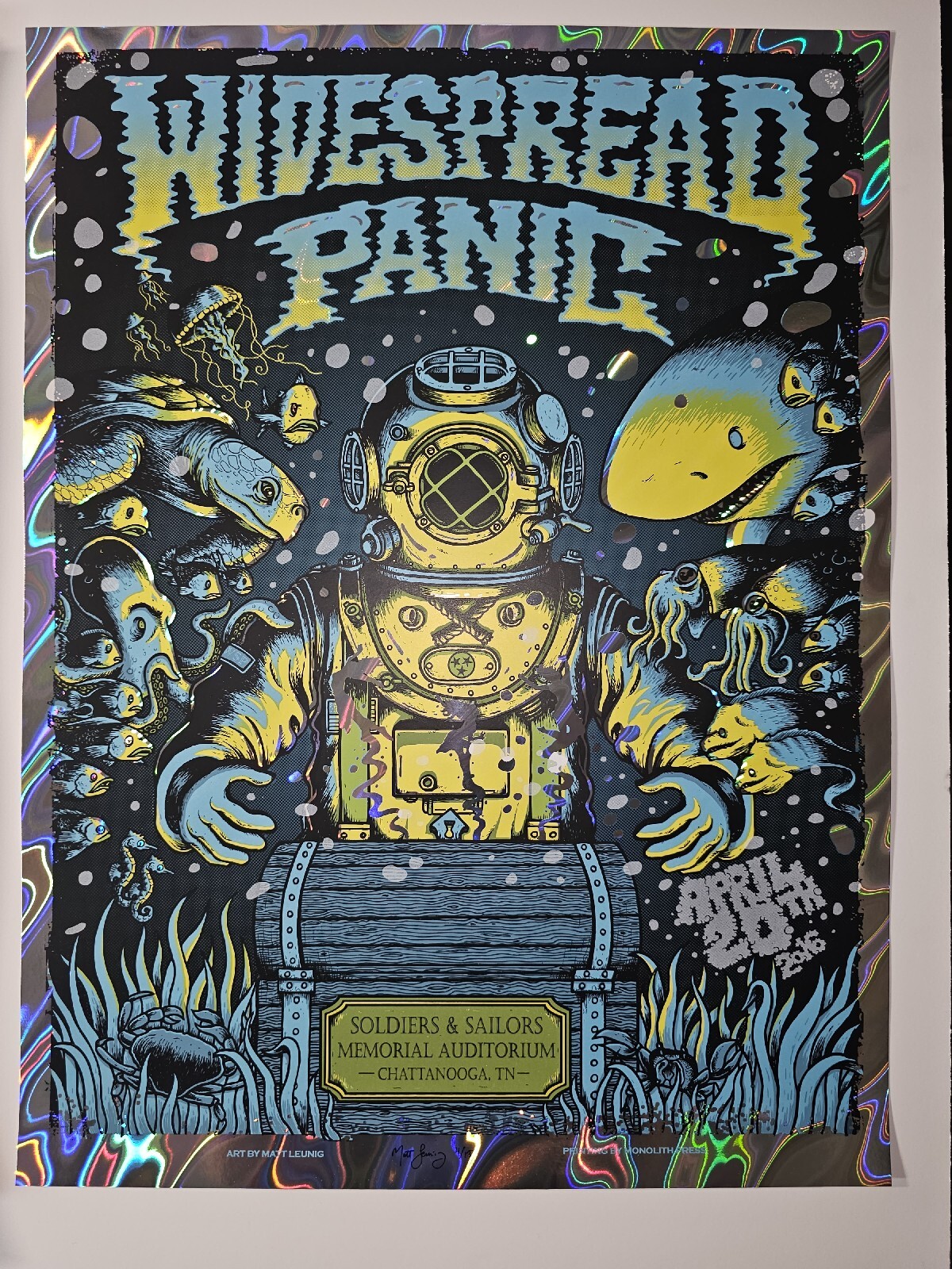 Widespread Panic Leunig 4/20 Chattanooga LAVA FOIL Variant Poster Signed Print