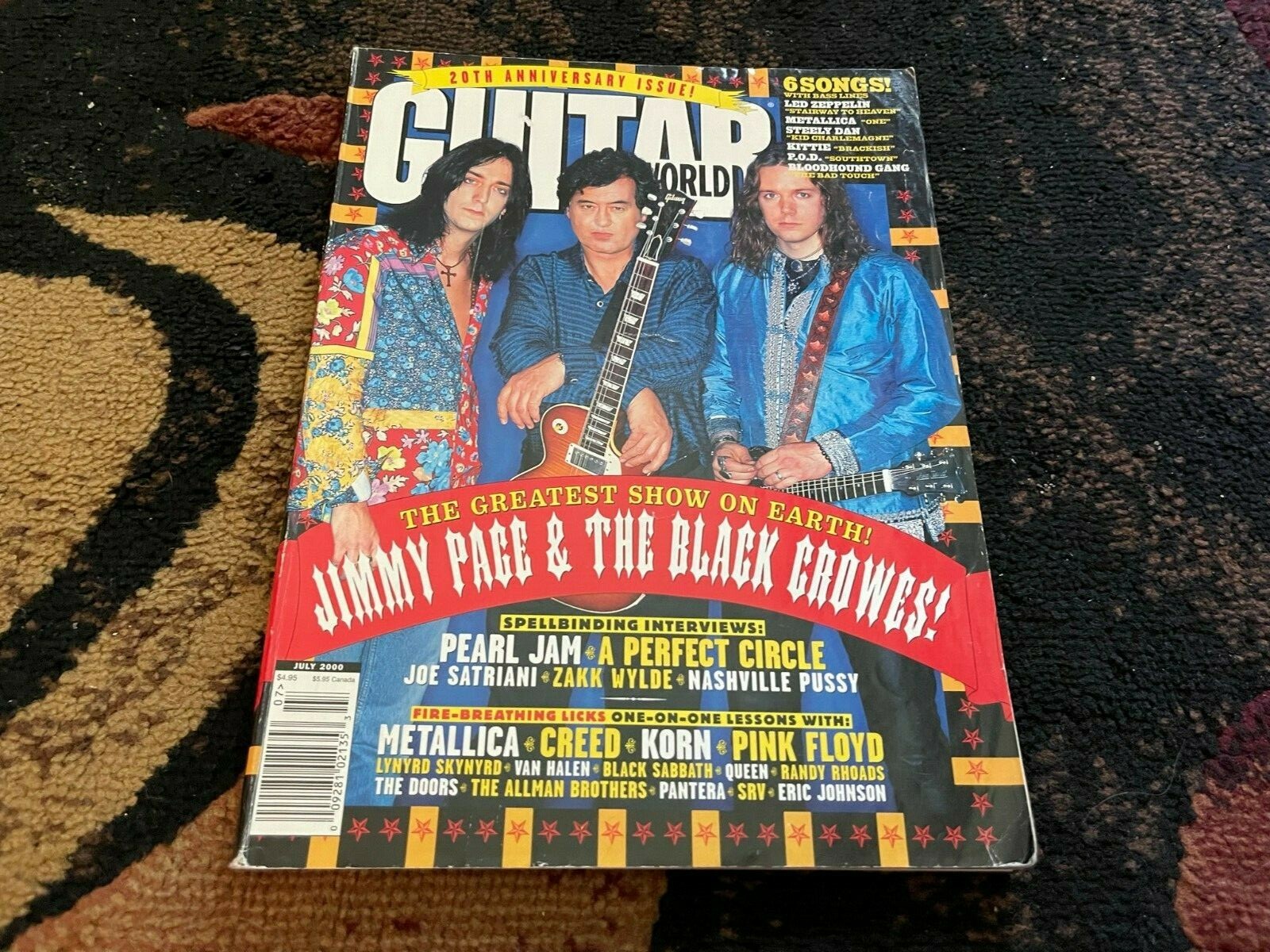 JULY 2000 GUITAR WORLD vintage music magazine JIMMY PAGE – BLACK CROWES