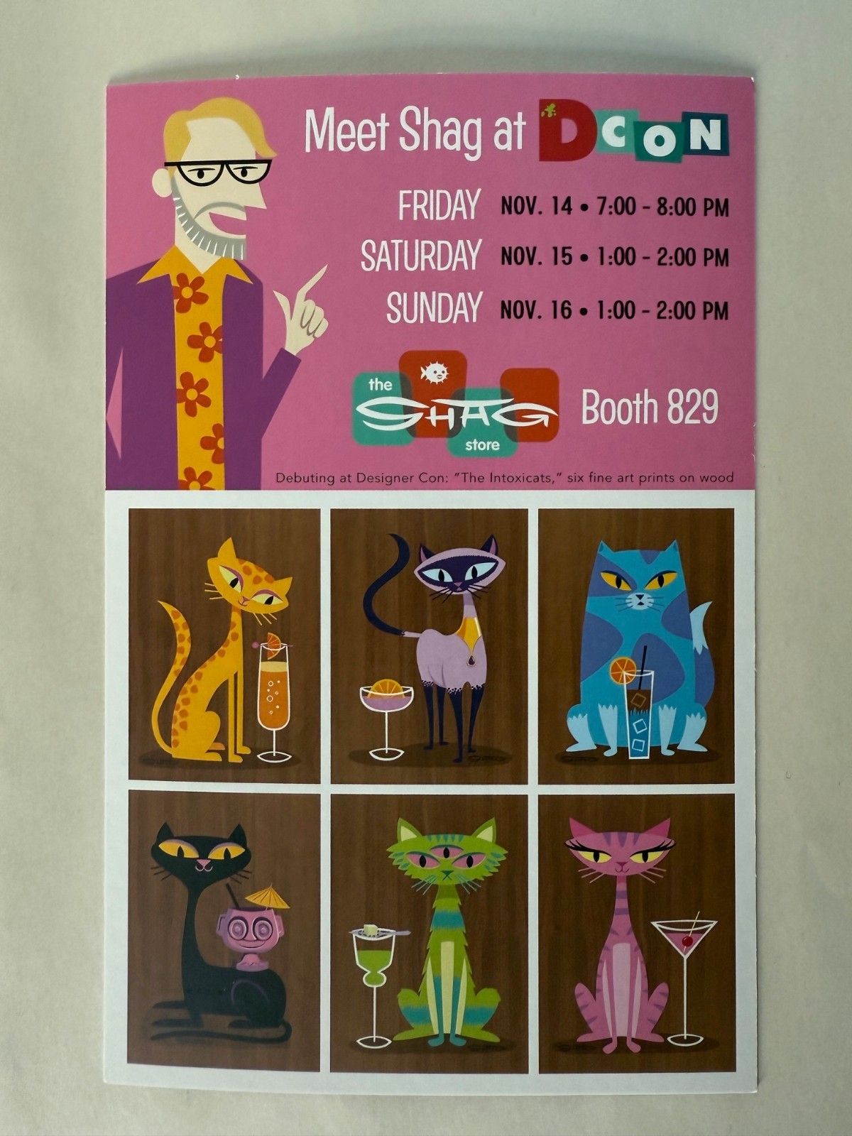 2025 Designer Con Shag Intoxicats Handbill Flyer 5×8 *READ