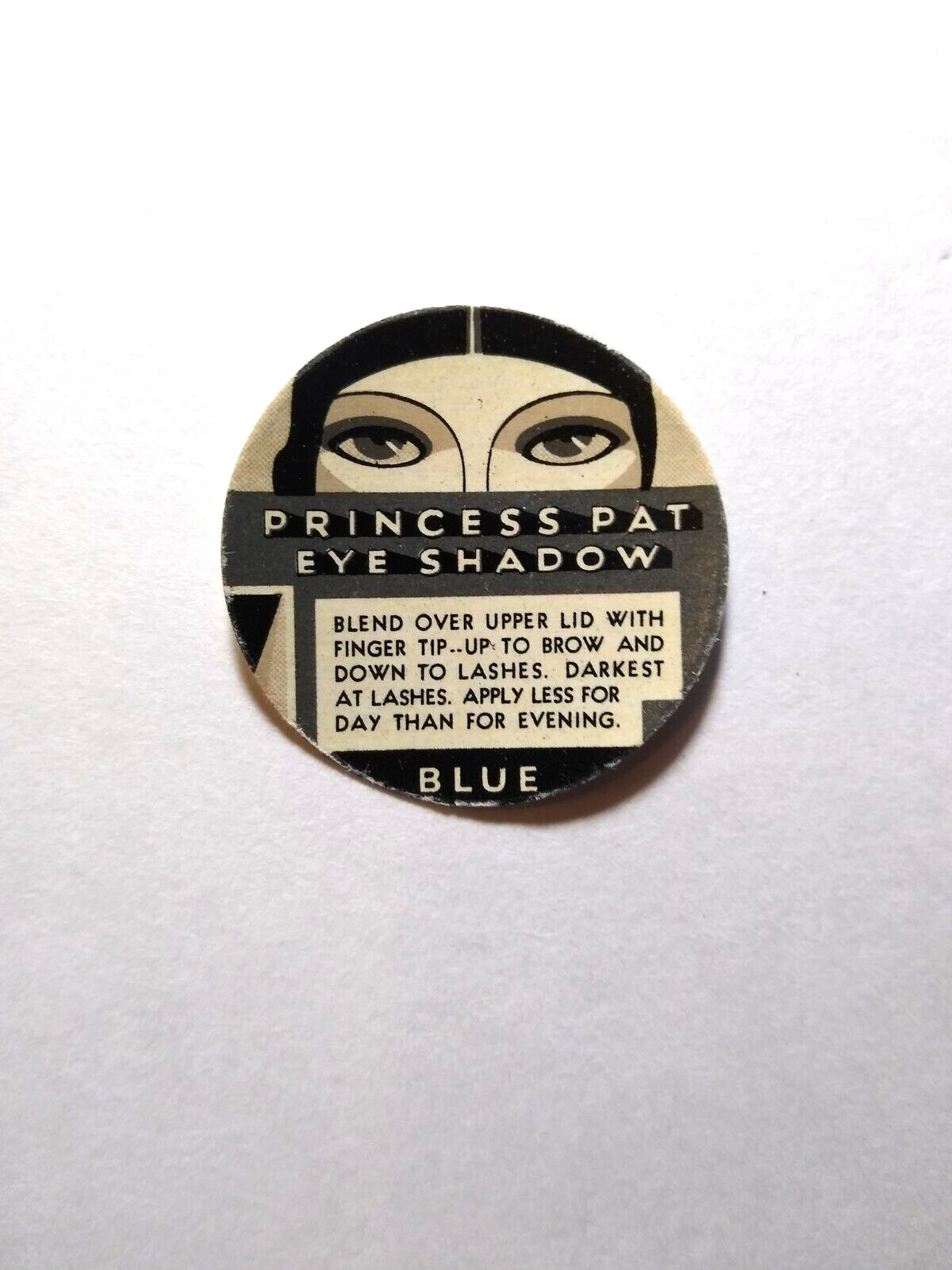 Princess Pat Eye Shadow Makeup Product Label 1940s Vintage Original Art Deco