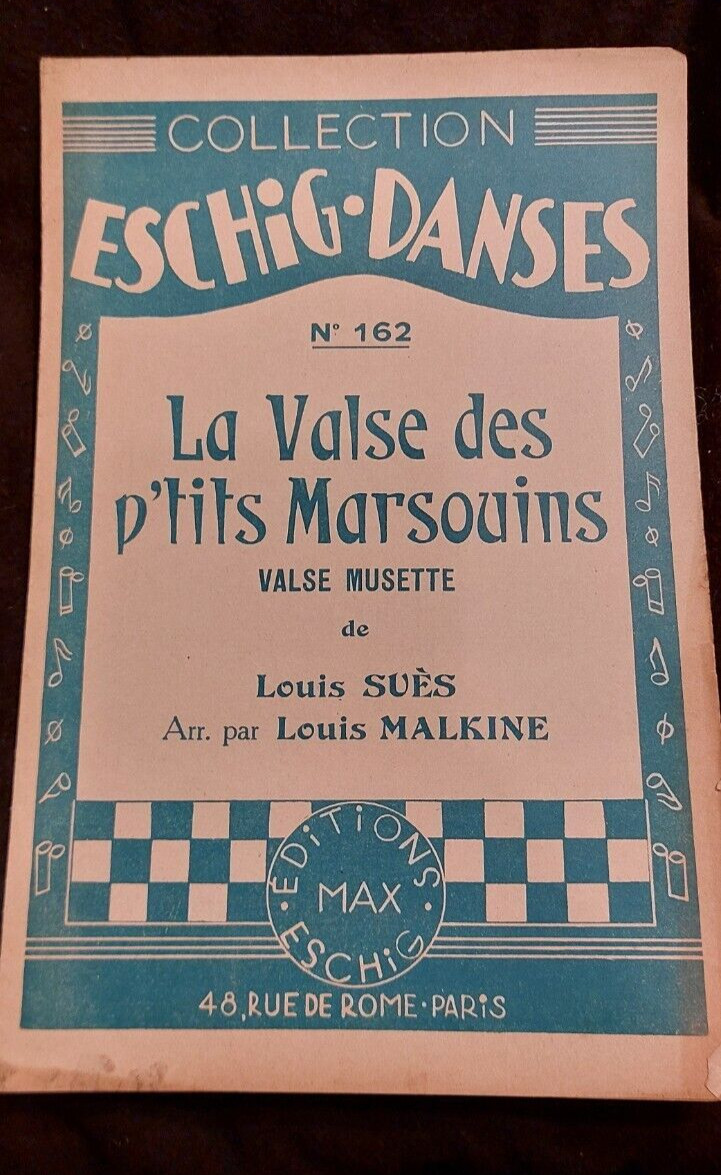 Partition La Valse Des P’Tits Marsouins Valse Musette Suès Malkine Sheet Music