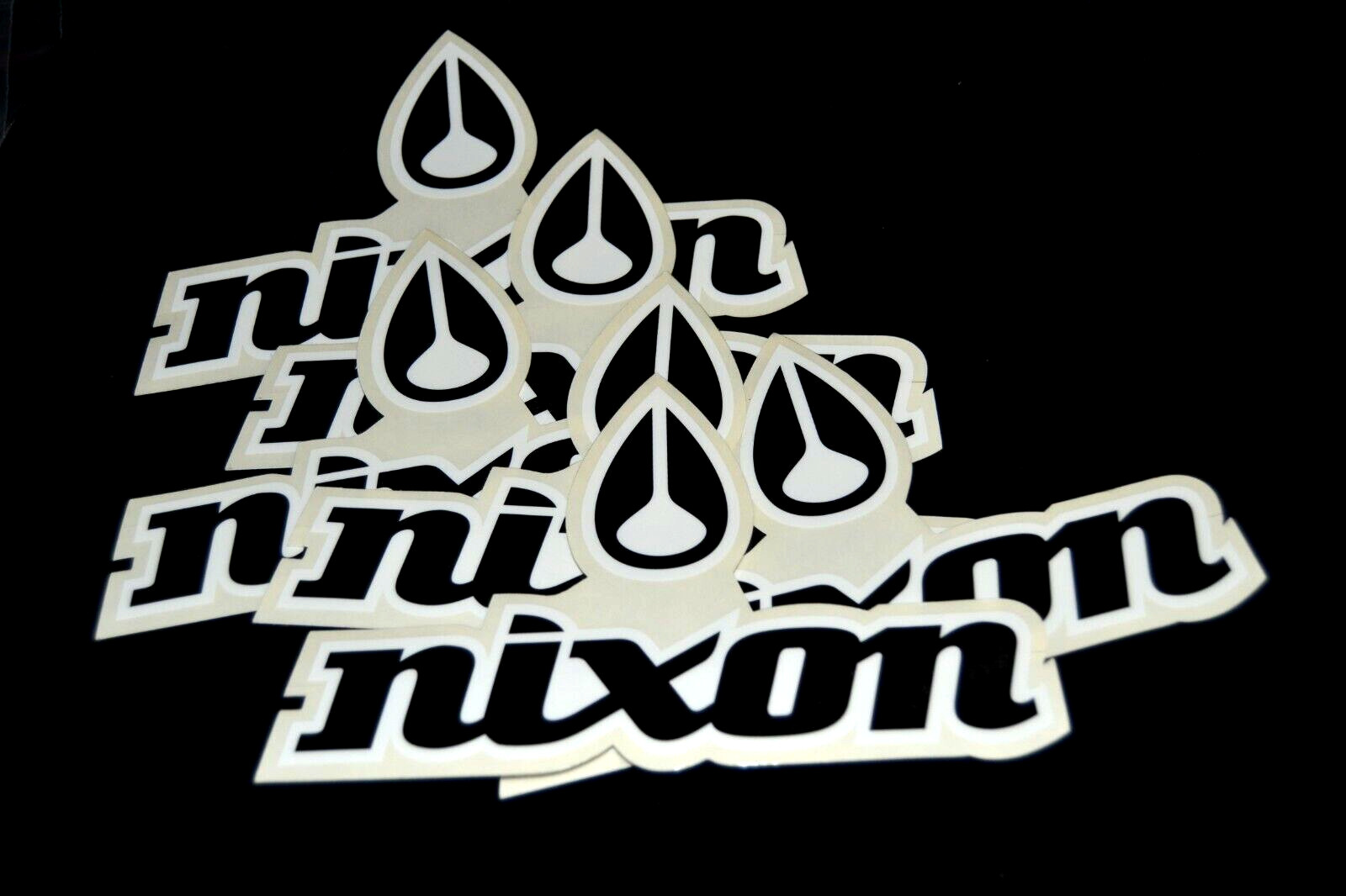 NIXON Skateboard Stickers TEARDROP LOGO 4 1/4″ x 7″ Sports Lot of 6 Vintage
