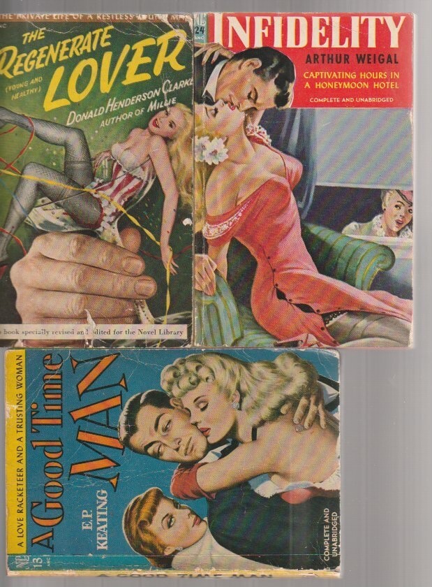 D253 Lot Of 3 Novel Library Risque Vintage Paperback Books
