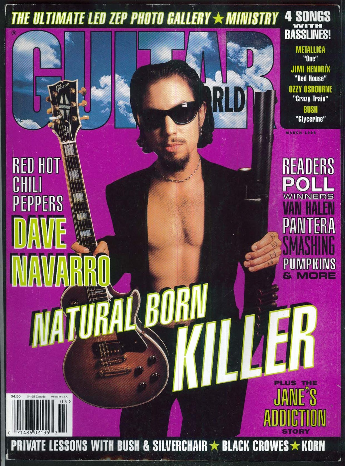 GUITAR WORLD Dave Navarro Jane’s Addiction Bush Silverchair + 3 1996