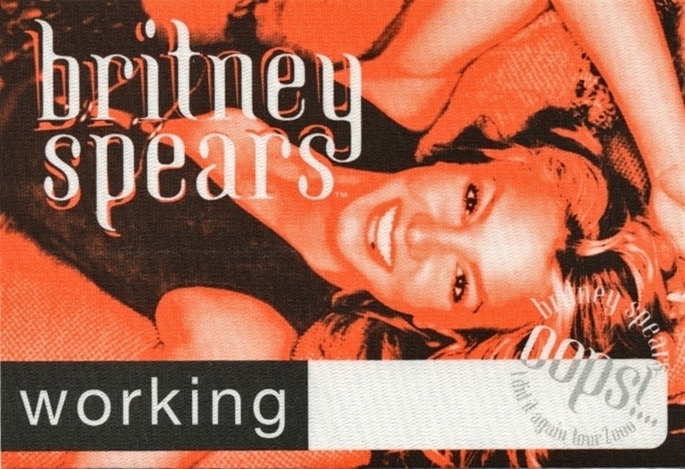 Britney Spears 2000 Oops!… I Did It Again concert tour Working Backstage Pass