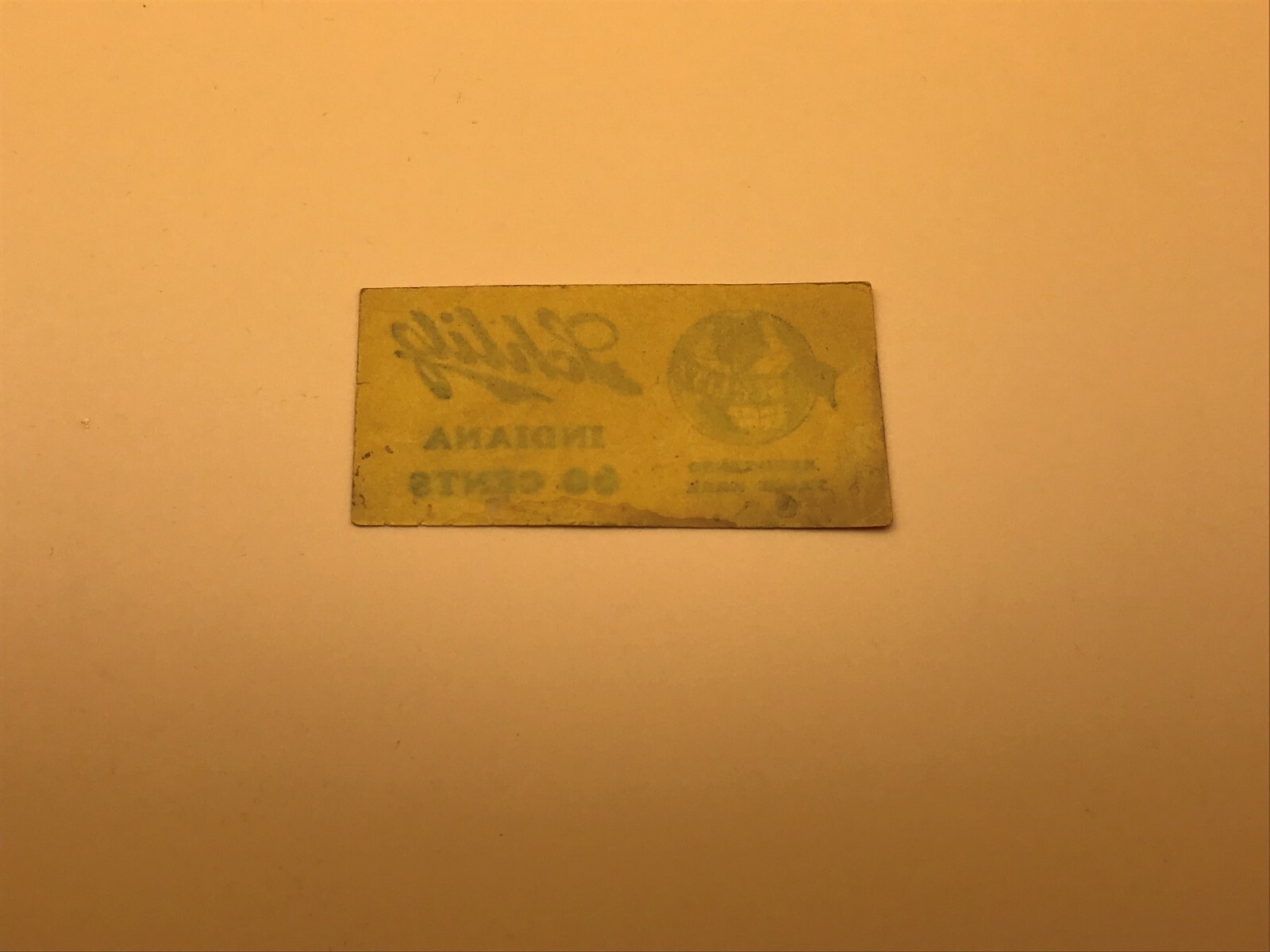 SCHLITZ Indiana 60 Cents Ticket Paper Unknown Globe Logo Beer Vintage HELP