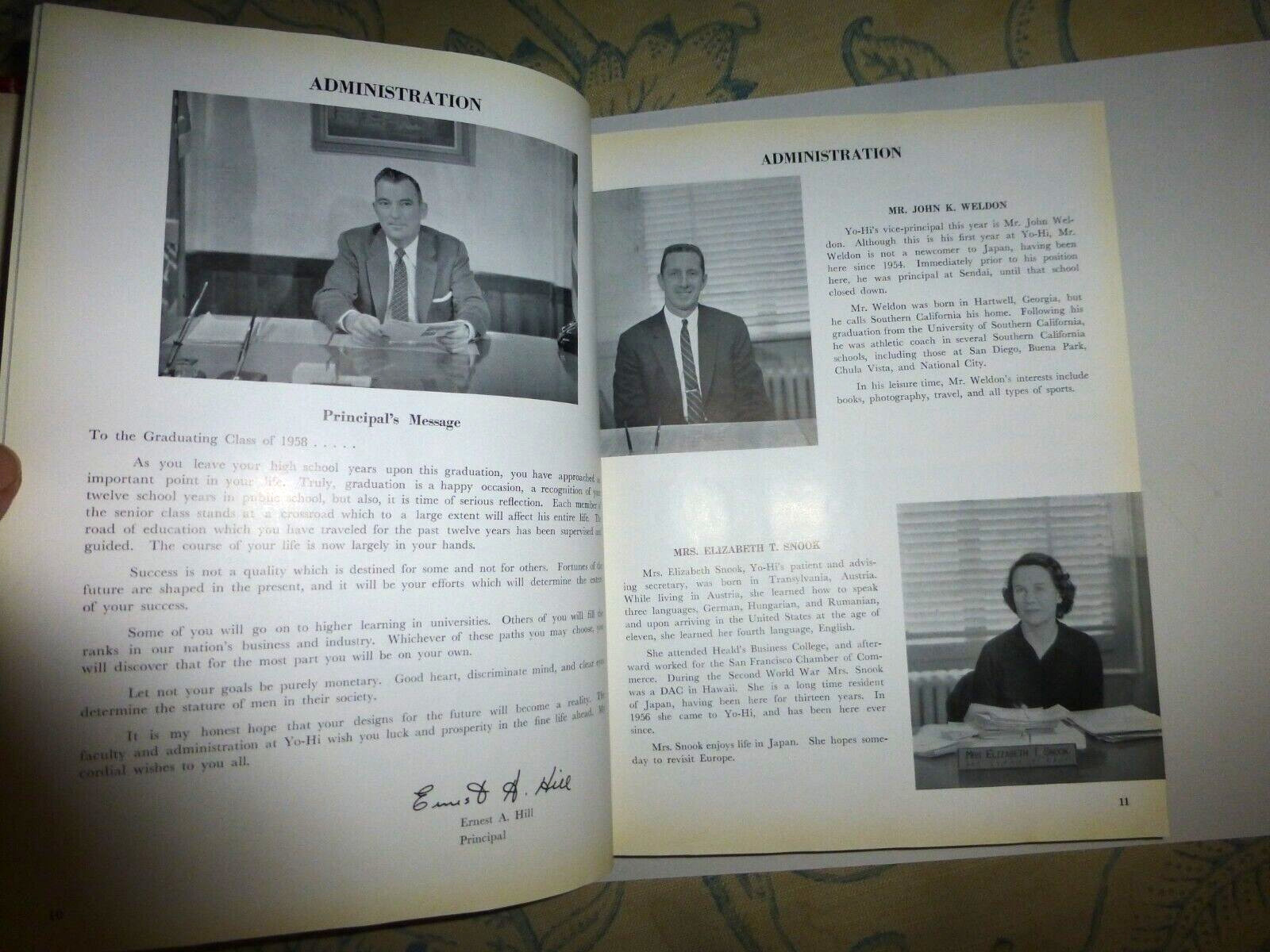 YEARBOOK YOKOHOMA AMERICAN HIGH SCHOOL JAPAN YO HI ANNUAL 1958 BEACH NEGUCHI