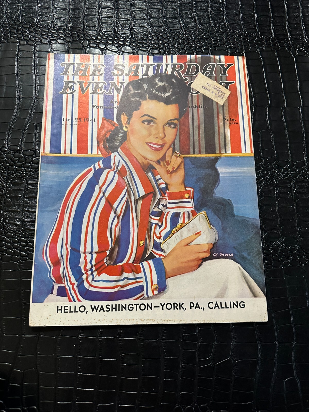 OCTOBER 25 1941 SATURDAY EVENING POST magazine BEAUTIFUL LADY – RED WHITE BLUE