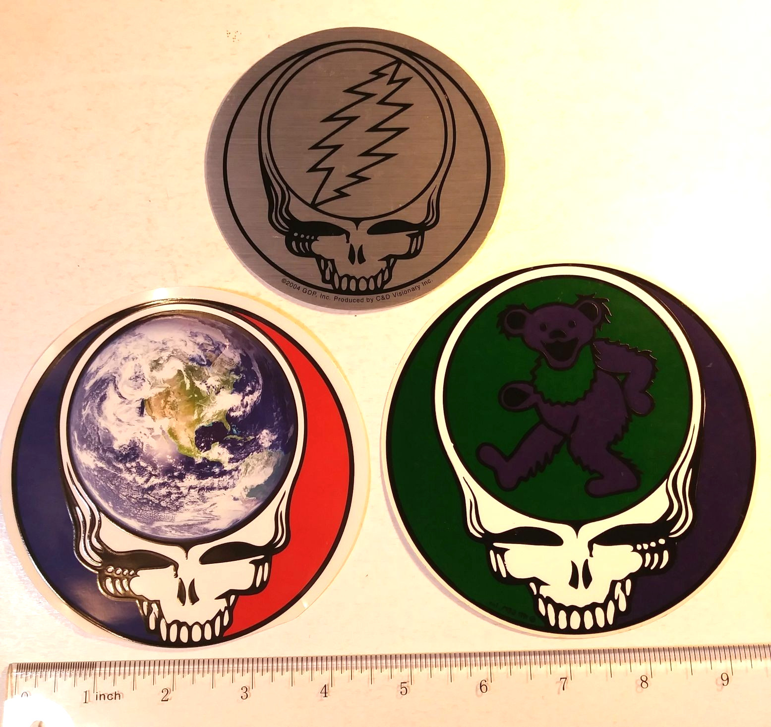 Grateful Dead STICKER LOT 3 Vintage SYF Official GDM 1991 Chrome GDP 2004 Rare