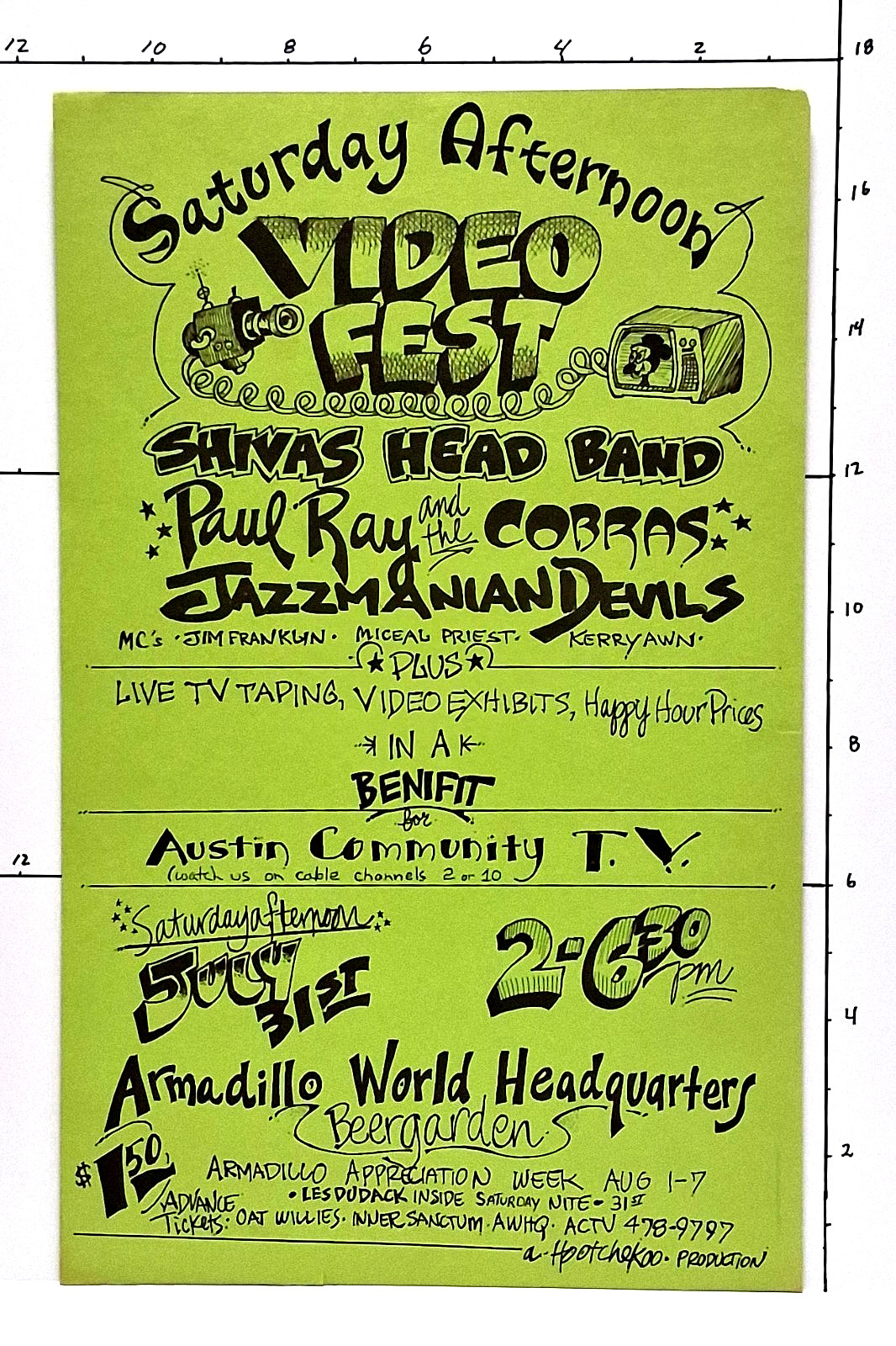 Shiva’s Headband, Cobras @ Armadillo World Headquarters ~ 1970s ~ Uncredited
