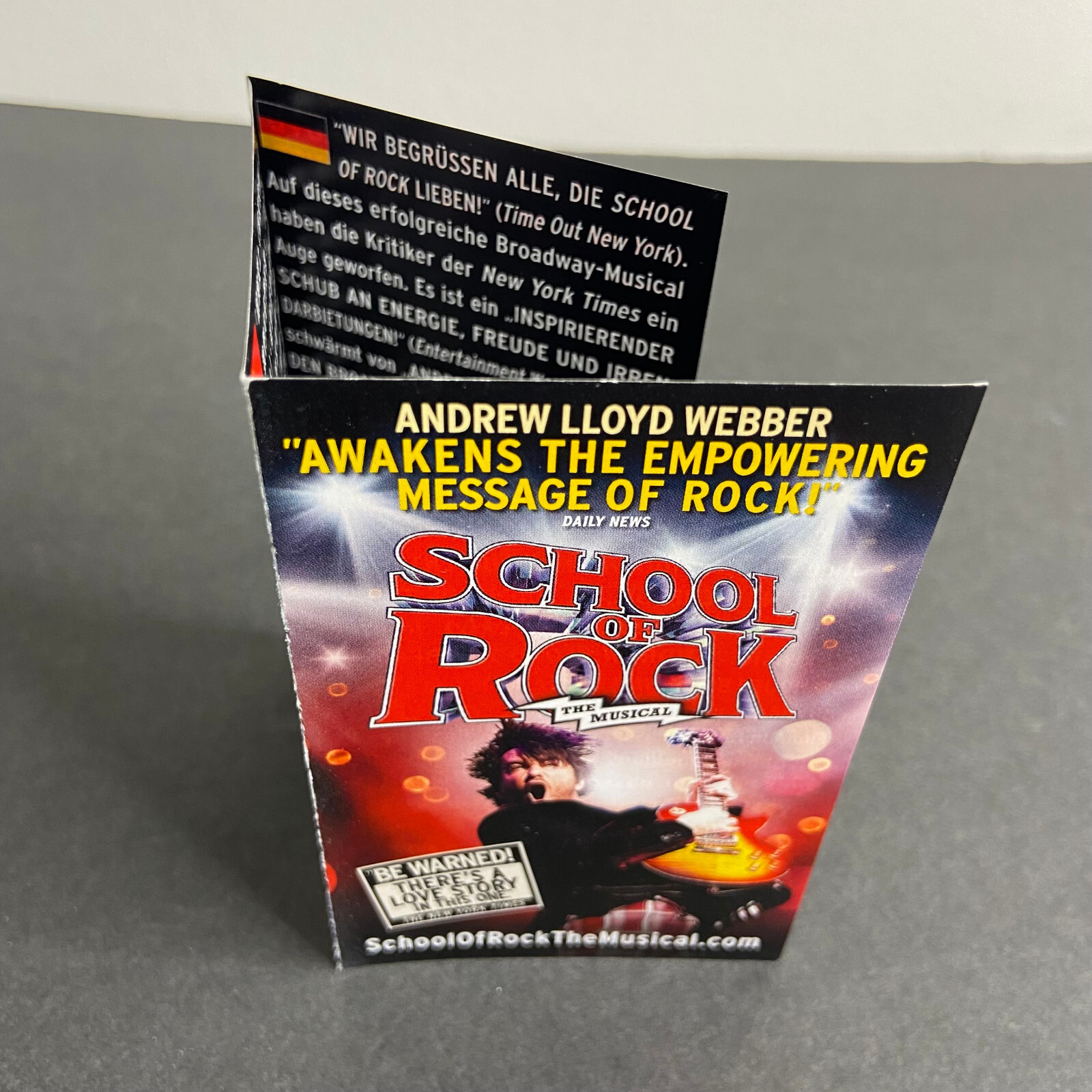 School of Rock Musical Promo Ad Flyer Handbill Pocket New York City Broadway