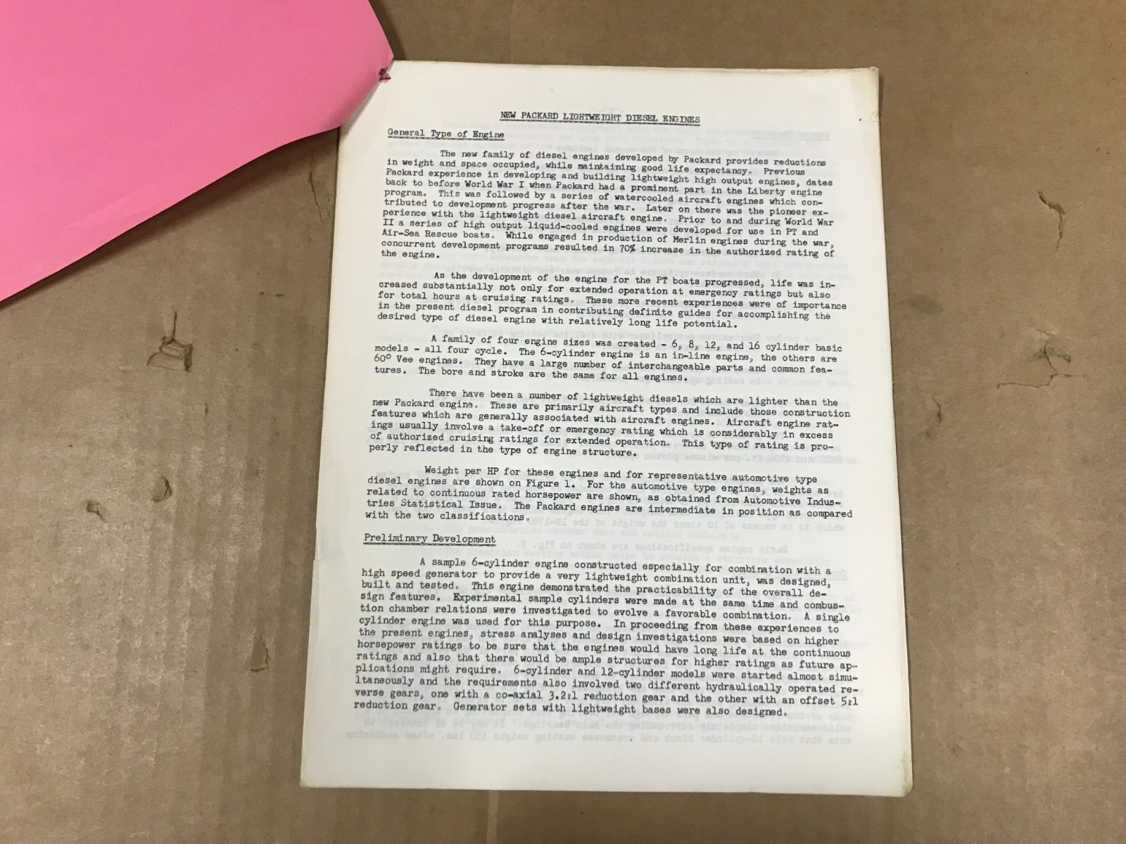 VTG The New Packard Lightweight Diesel Engines By M. Ware, R.E. Taylor,J. Witzky