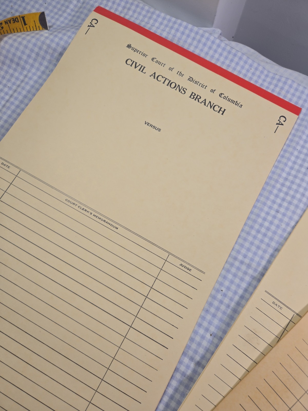 Vintage 1980s DC Superior Court Civil Action File Folders Court Forms Lot