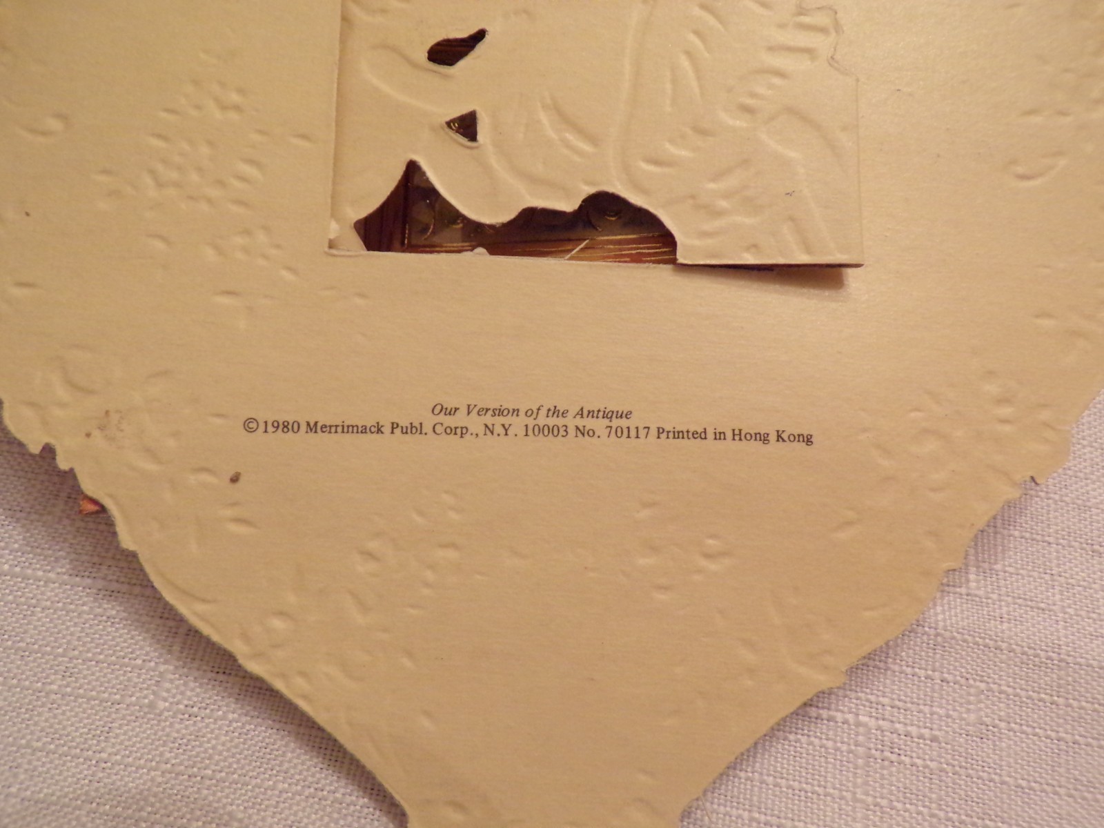 VTG Victorian Heart Shaped Card Especially for You